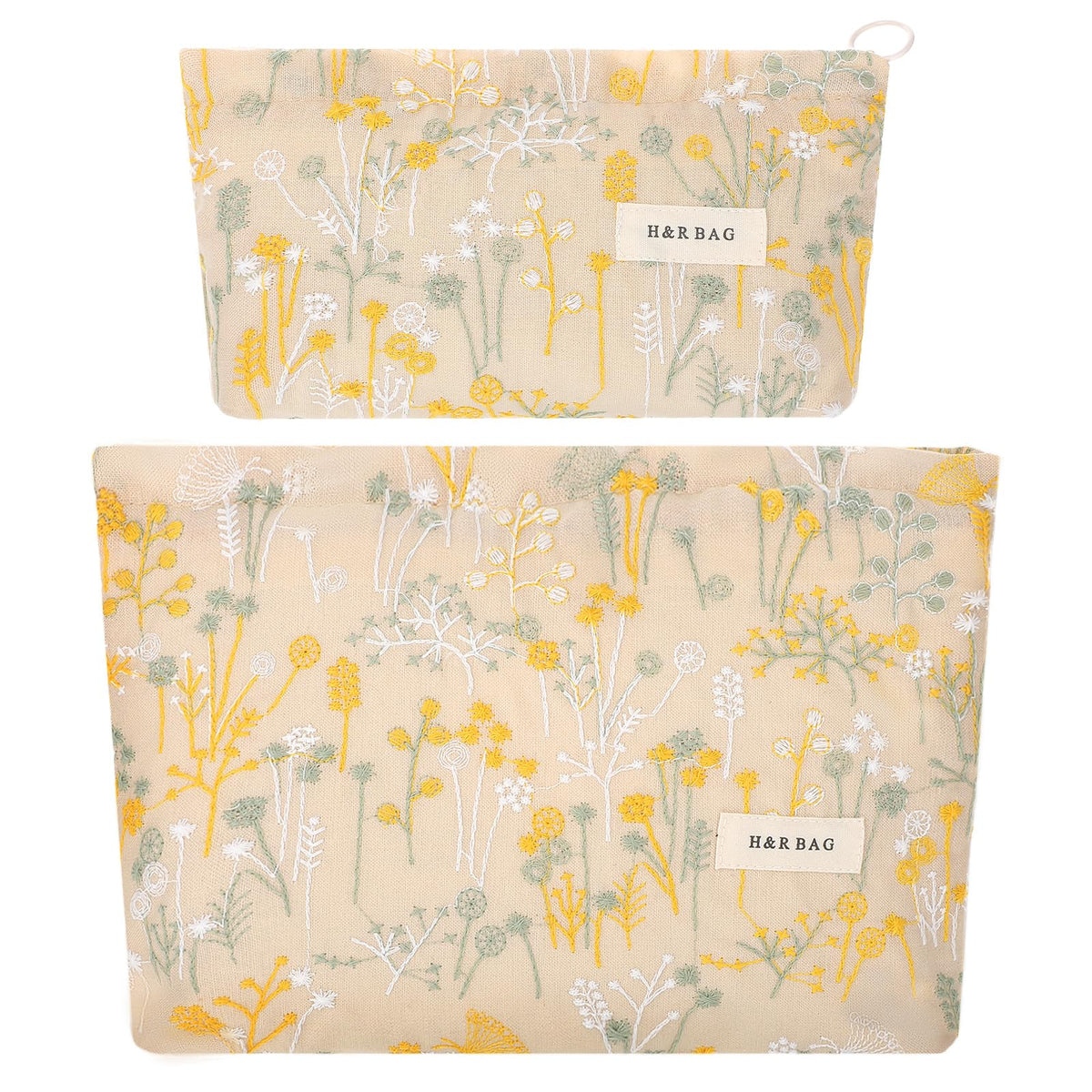 MBAIYO Pack of 2 Travel Cosmetic Bag, 2 Size Toiletry Bag, Floral Printed Makeup Bag, Organiser, Zip, Portable Makeup Bag, Toiletry Bag, Multifunctional Wash Bag for Women and Girls
