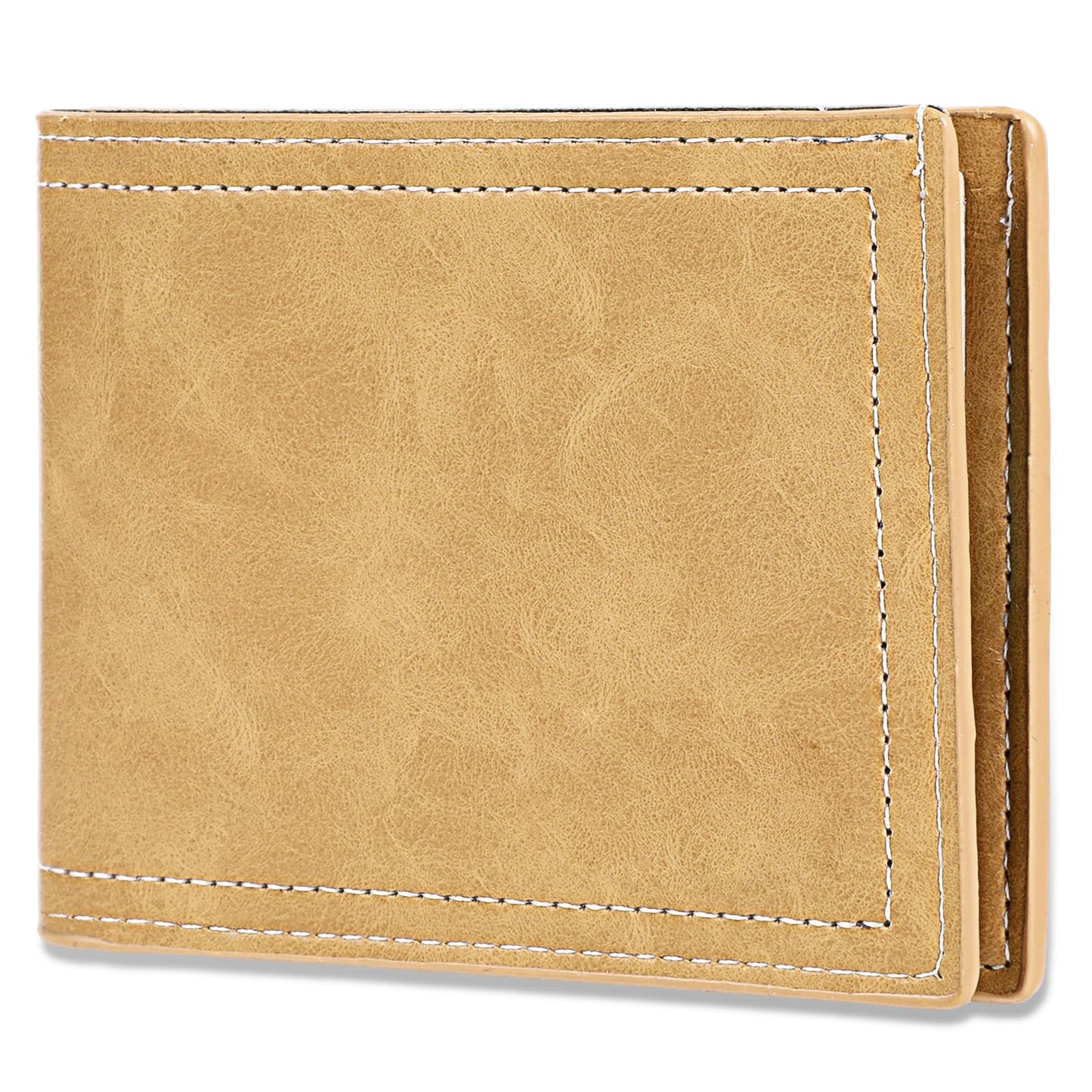 Amaxiu Men PU Leather Wallet, Men’s Money Wallet with 6 Credit Cards Slots 2 Cash Pockets Coin Pocket Slim Bifold Wallet(Yellow)