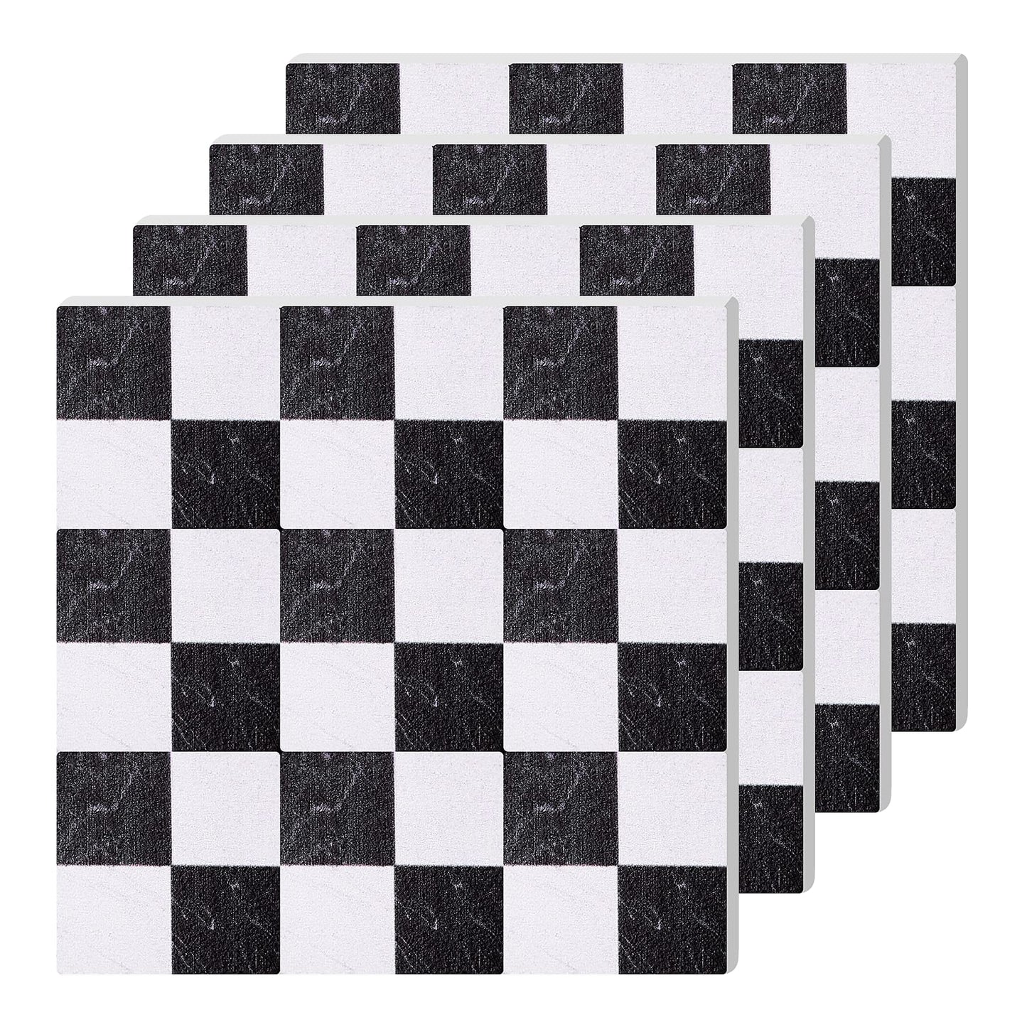Cobee Dollhouse Miniature Floor, 36 Pieces Dolls Houese Wooden Floorboards Simulation Mini Flooring Model DIY Decor Dollhouse Accessories (Black and White)