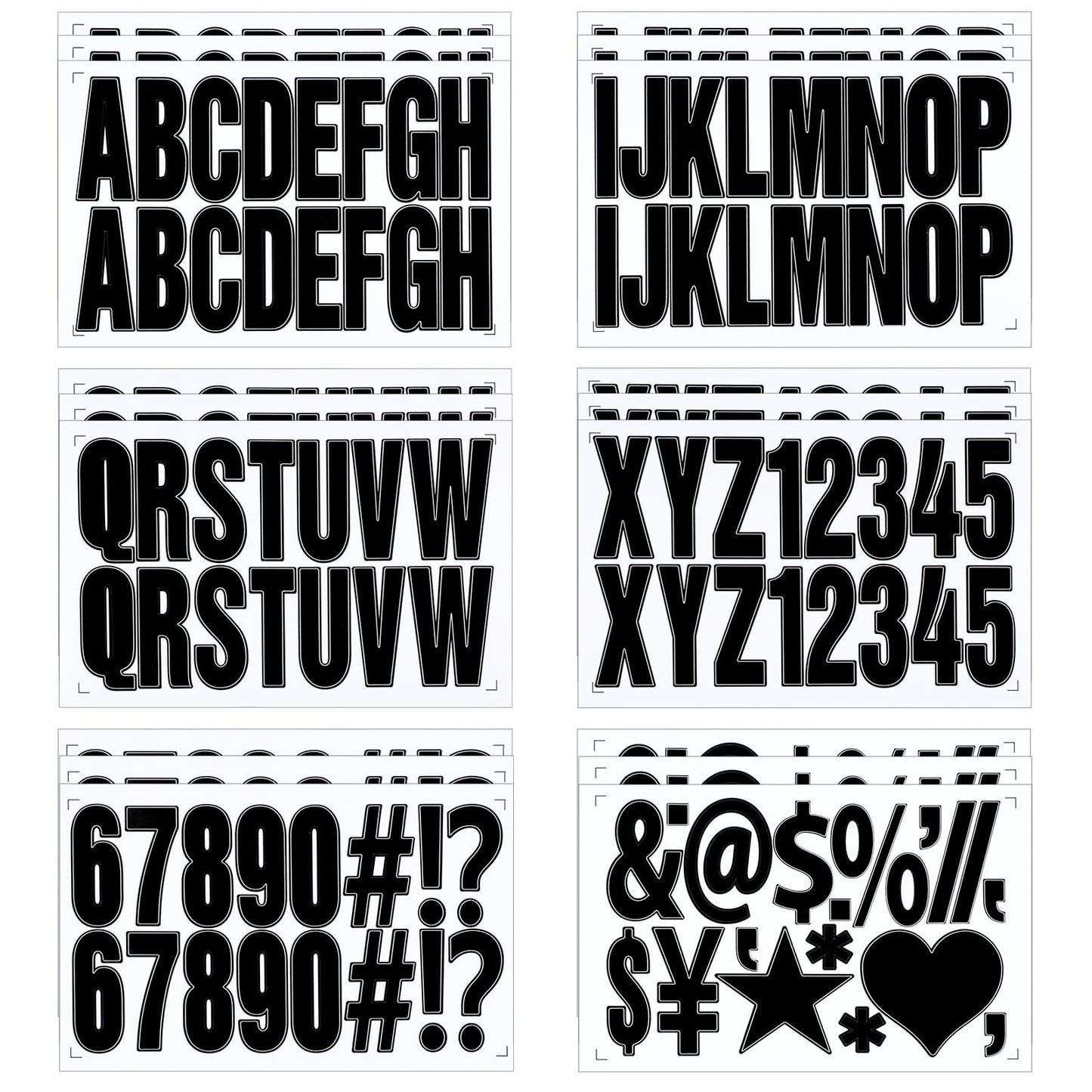 AOZUO 18 Sheets Letter Number Stickers, 2.3 Inch Self Adhesive Alphabet Stickers Black Waterproof Mailbox Number Decals for Bulletin Board Labels Sign Window Door Decor Scrapbooking DIY