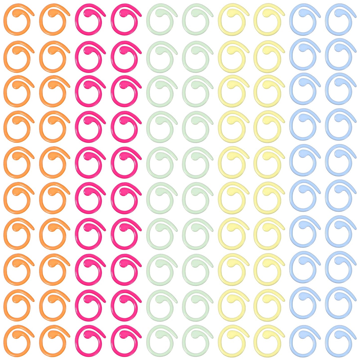 cobee 100 Pcs Metal Spiral Stitch Markers, Knitting Markers Rings Crochet Stitchs Marker, Colorful Marker Stitch Crochet for DIY Craft Project Knitting and Crocheting