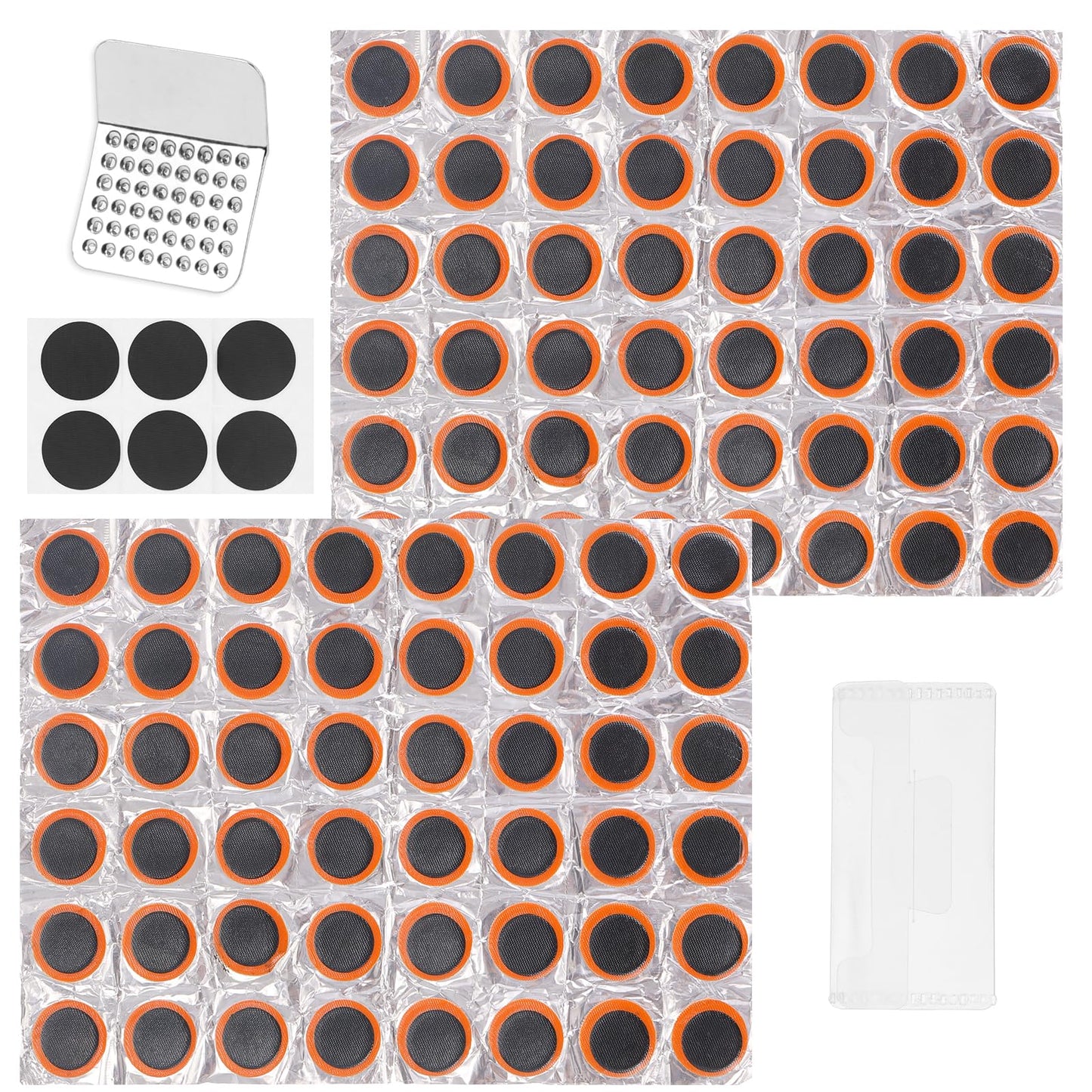AOZUO 102 Pcs Bicycle Repair Kit Bicycle Inner Tube Repair Kit Round Rubber Patches Non Adhesive Bicycle Tire Repair