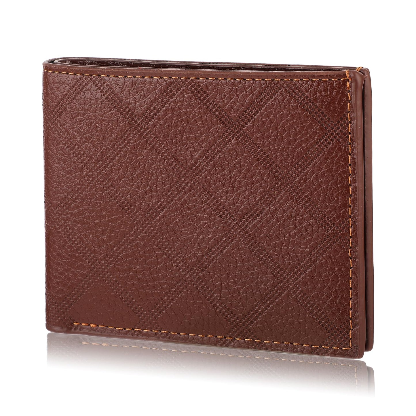simarro Men's Bifold Wallet, Soft Rhombus Pattern Multi-Card Wallet Portable Short Wallet Slim Minimalist Wallets for Men and Women Large Capacity Coin Purse with ID Window Card Case