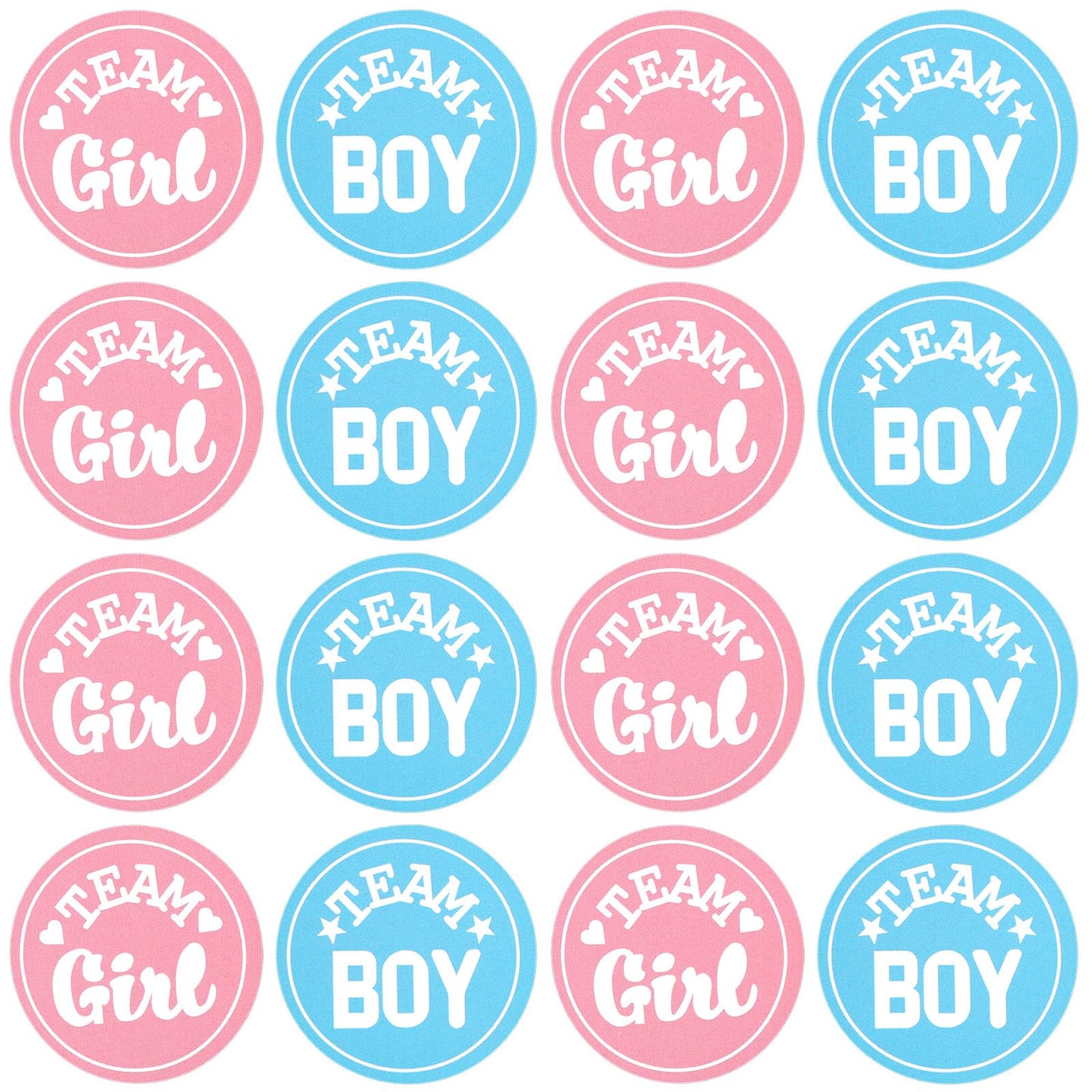 WJIAAA Gender Reveal Party Stickers, 100 Count Pink and Blue Team Boy and Girl Voting Self-Adhesive Labels for Party Invitations and Voting Games Reveal Parties and Baby Showers
