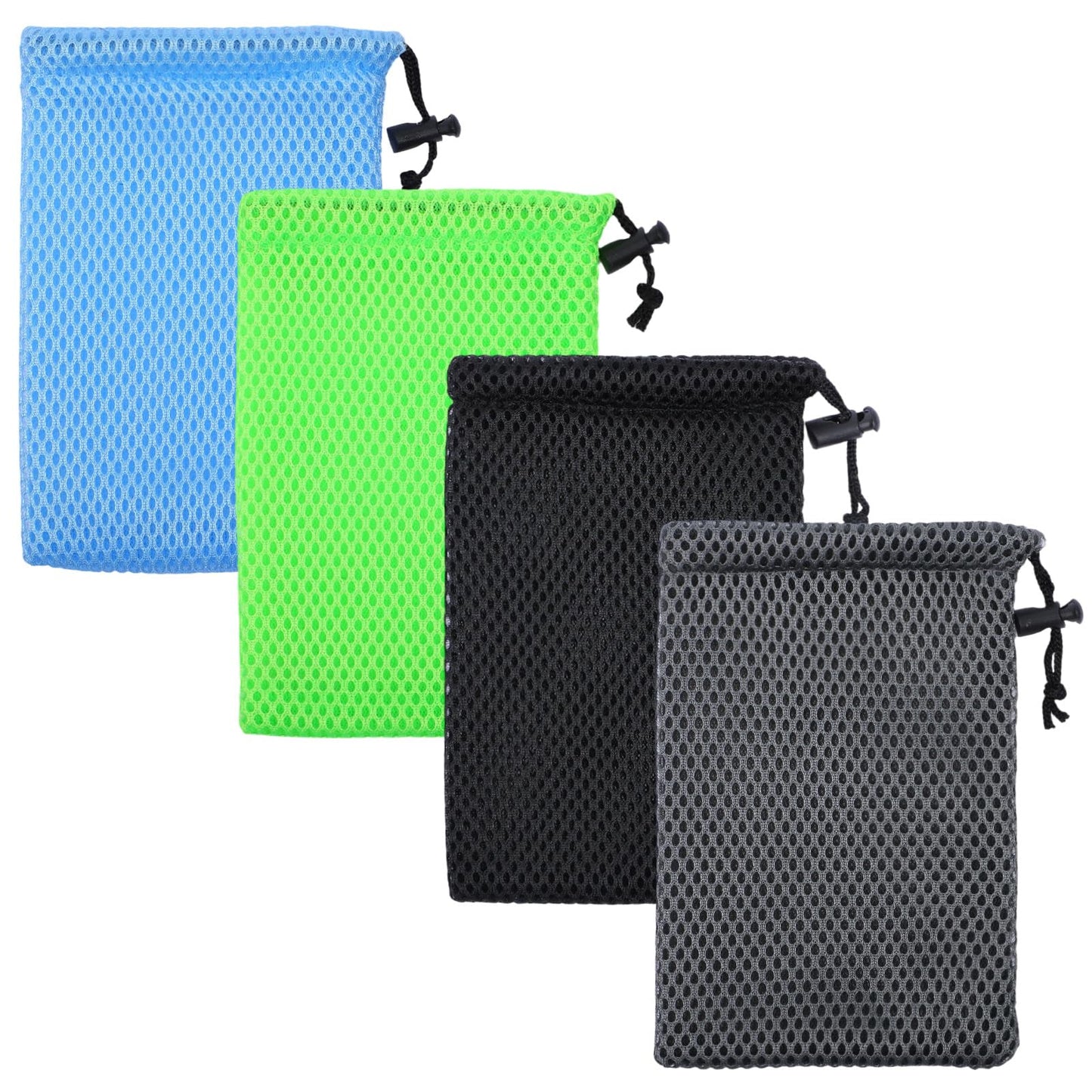 Amabro 4pcs Small Mesh Pockets 15 x 10 cm Drawstring Storage for Keys