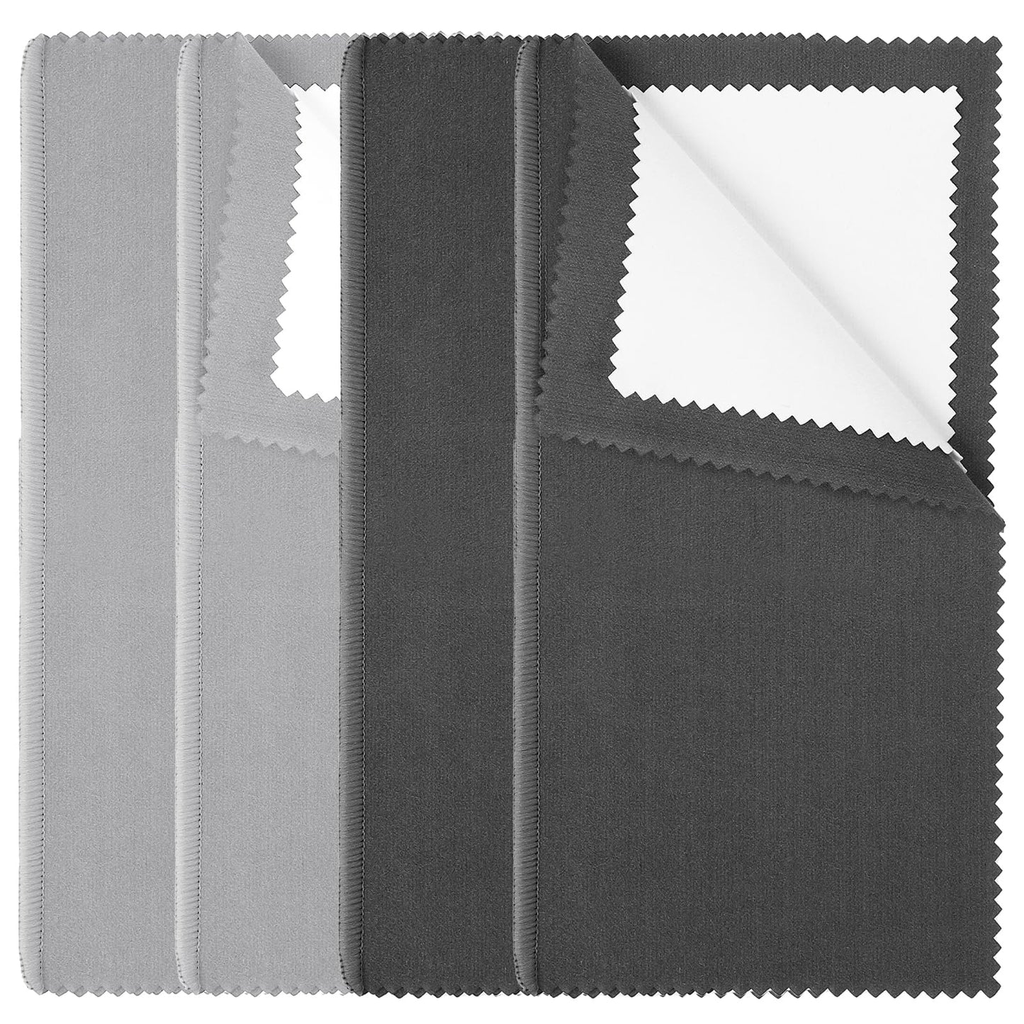 Yuanchu Pack of 4 Silver Cleaning Cloths for Jewellery, Cutlery & Coins, Silver Polishing Cloth, Reusable Cleaning Cloth, Four Layer Silver Cleaning Cloth for Cleaning for Yellow Gold, Platinum,