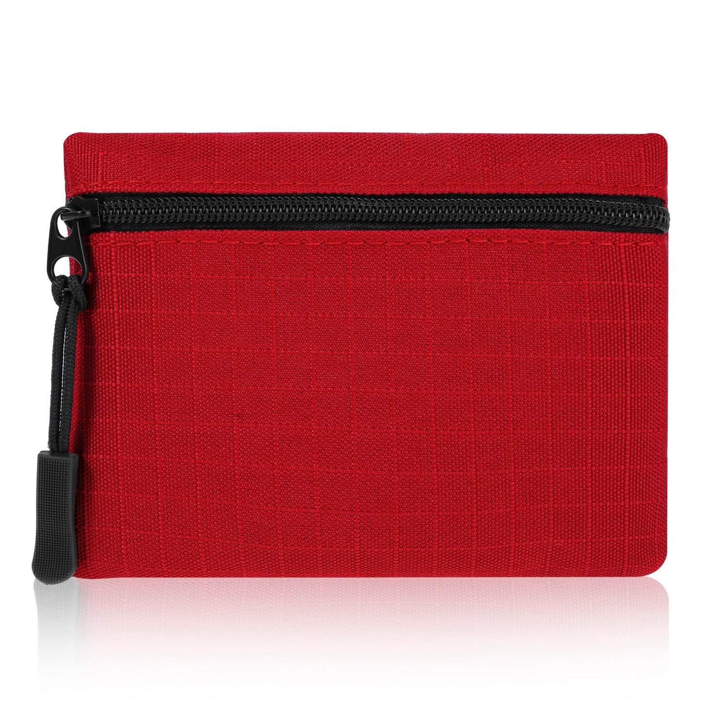 Andibro Mini Canvas Coin Purse, Small Change Pouch, Portable Change Purse with Zipper Coin Pouch Mini Change Bags for Women(Red)