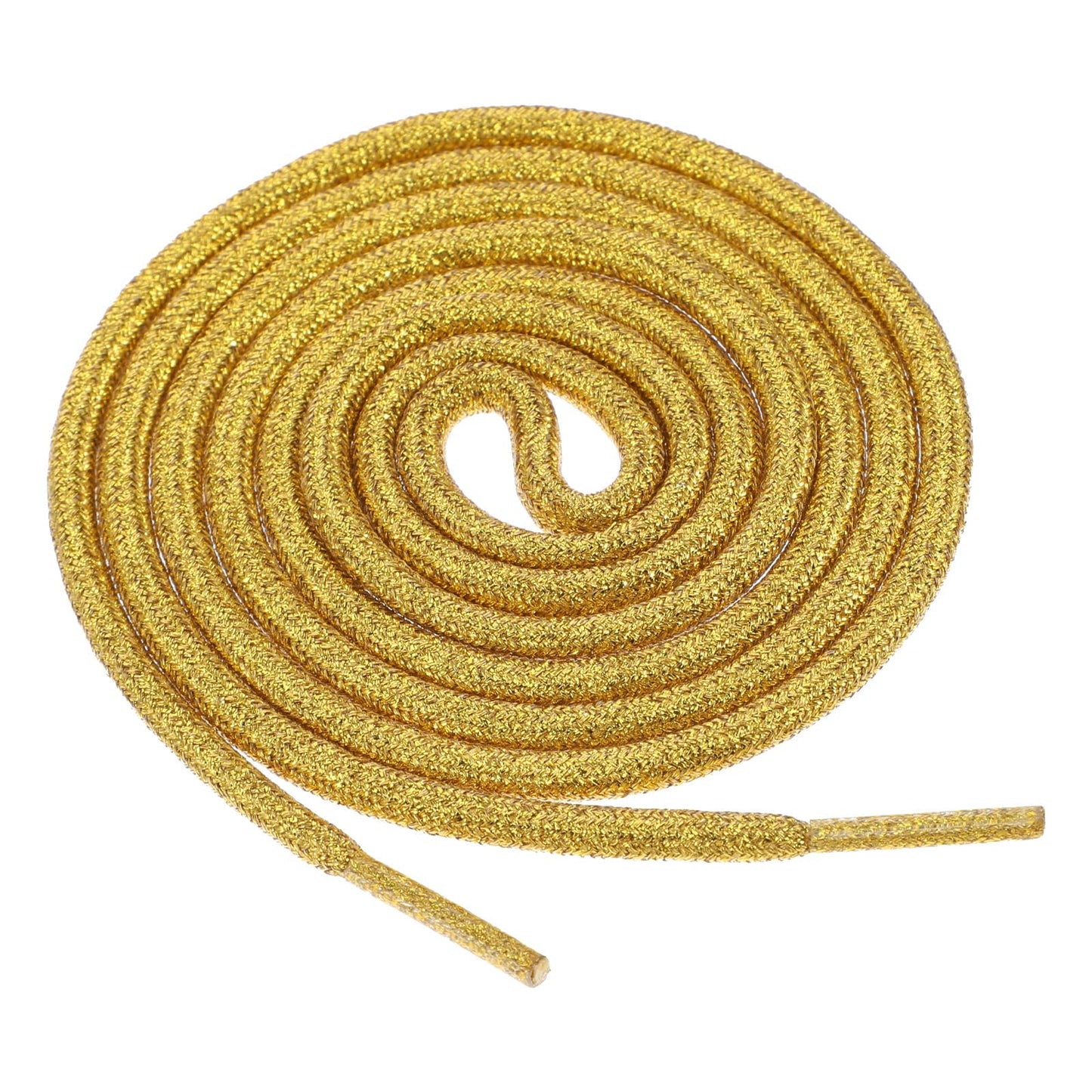 Yuanchu 2 Pairs Glitter Metallic Shiny Shoe Laces, Gold Round Bling Sequin Shoelaces for Sneaker Sweatpants Hoodies