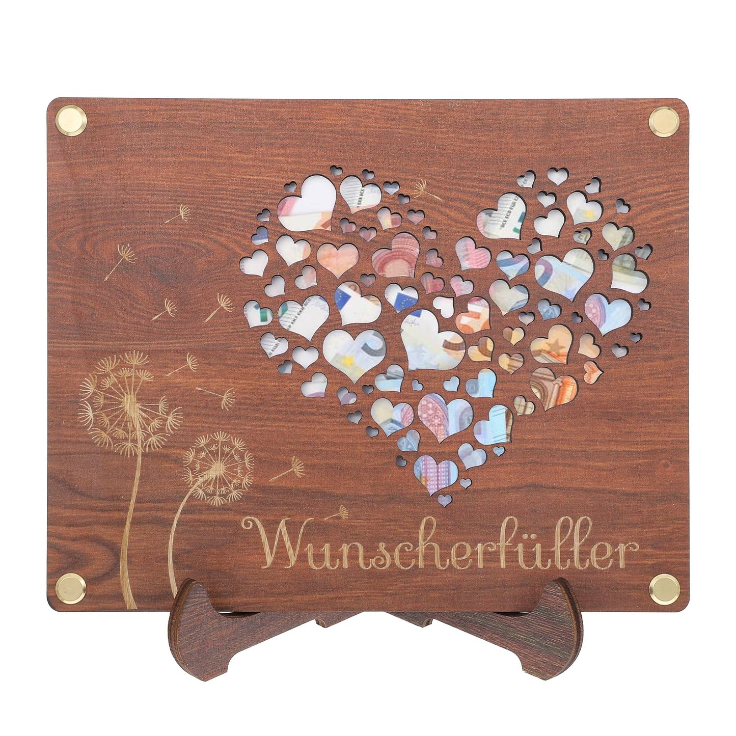 Yuanchu Wedding Money Gift, Wedding Gifts Wooden Holder Wish Filler Money Gifts Birthday Woodland Mail World Map Travel Fund Holiday Fund Decoration (Desire Filler)
