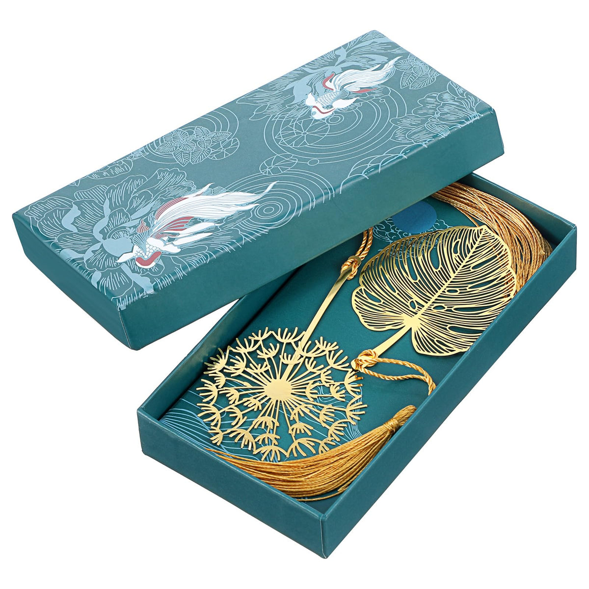 Yuanchu Pack of 2 Plant Metal Bookmarks Personalised with Tassel in Ges