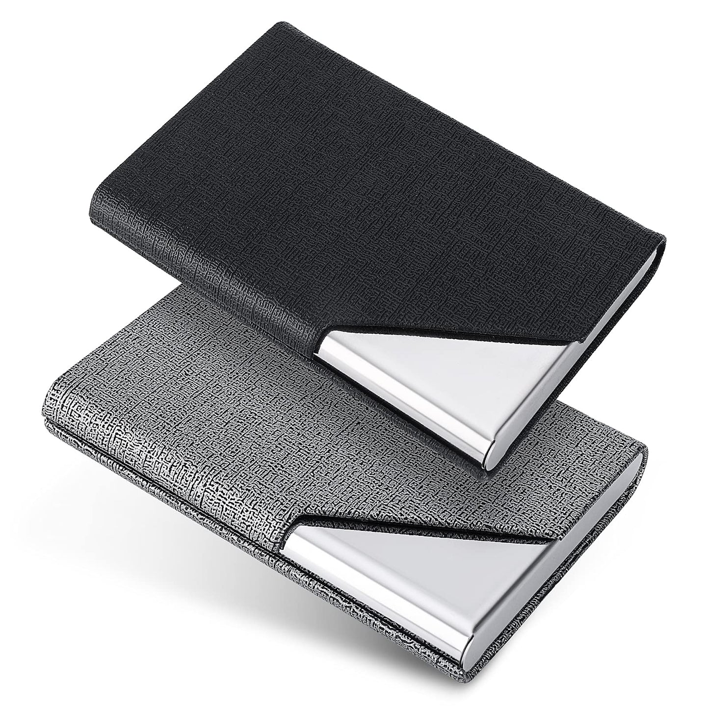 Molain Business Card Holder, 2 Pieces Multi Card Case PU Leather Name Card Holder Credit Card ID Case for Men Women