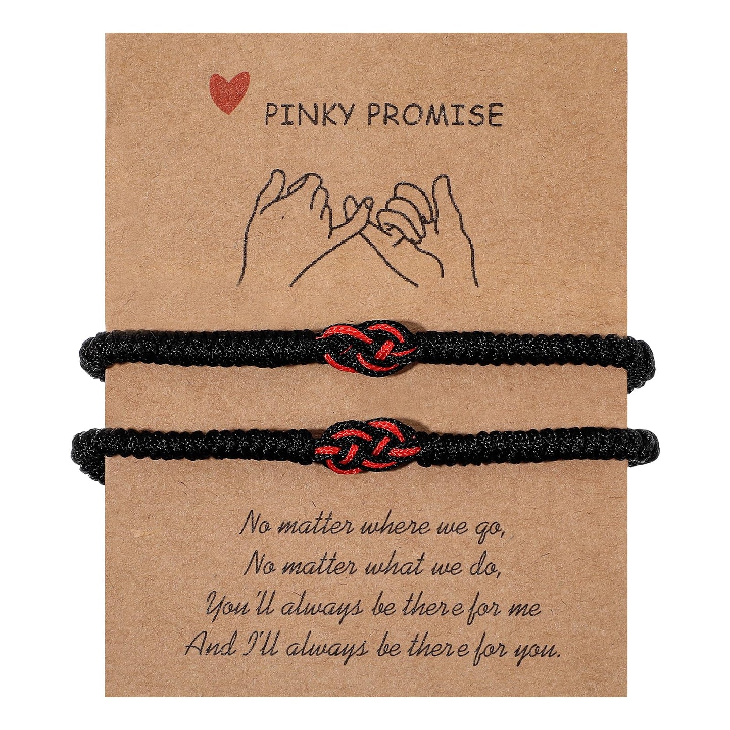 Yuanchu Gift Best Friend Bracelet, Pack of 2 Hand Knitted Friendship Bracelets, Lucky Protection Bracelet, Gifts for Boyfriend, Soul Sisters, Women, Large Distances, Birthday, Farewell Gift, Polyester