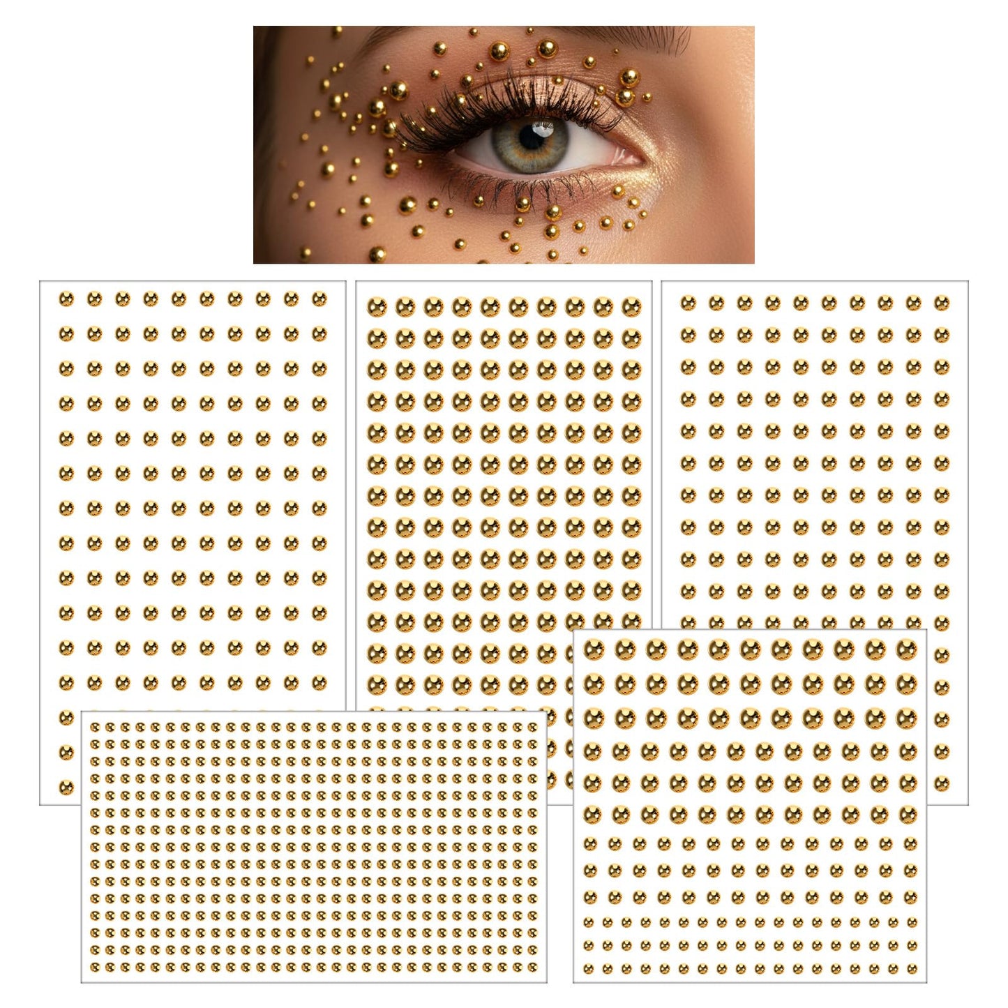 WJIAAA Self-Adhesive Glitter Stones 3/4/5/6 mm Rhinestones Self-Adhesive for Crafts Nail Face Crafts Hair