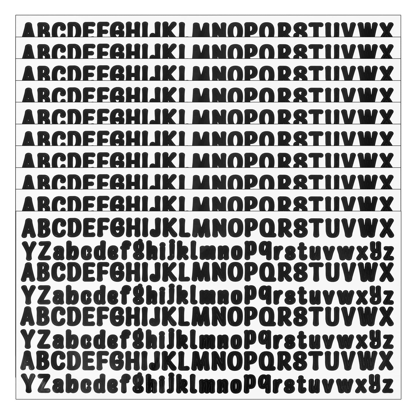 JIEYAO 2080 Pcs Small Letter Stickers, 10 Sheets 0.5 Inch Black Alphabet Stickers, Waterproof Vinyl Letter Decals Mailbox Letter Labels Self Adhesive Scrapbook Letter Sticker for Water Bottles Phone