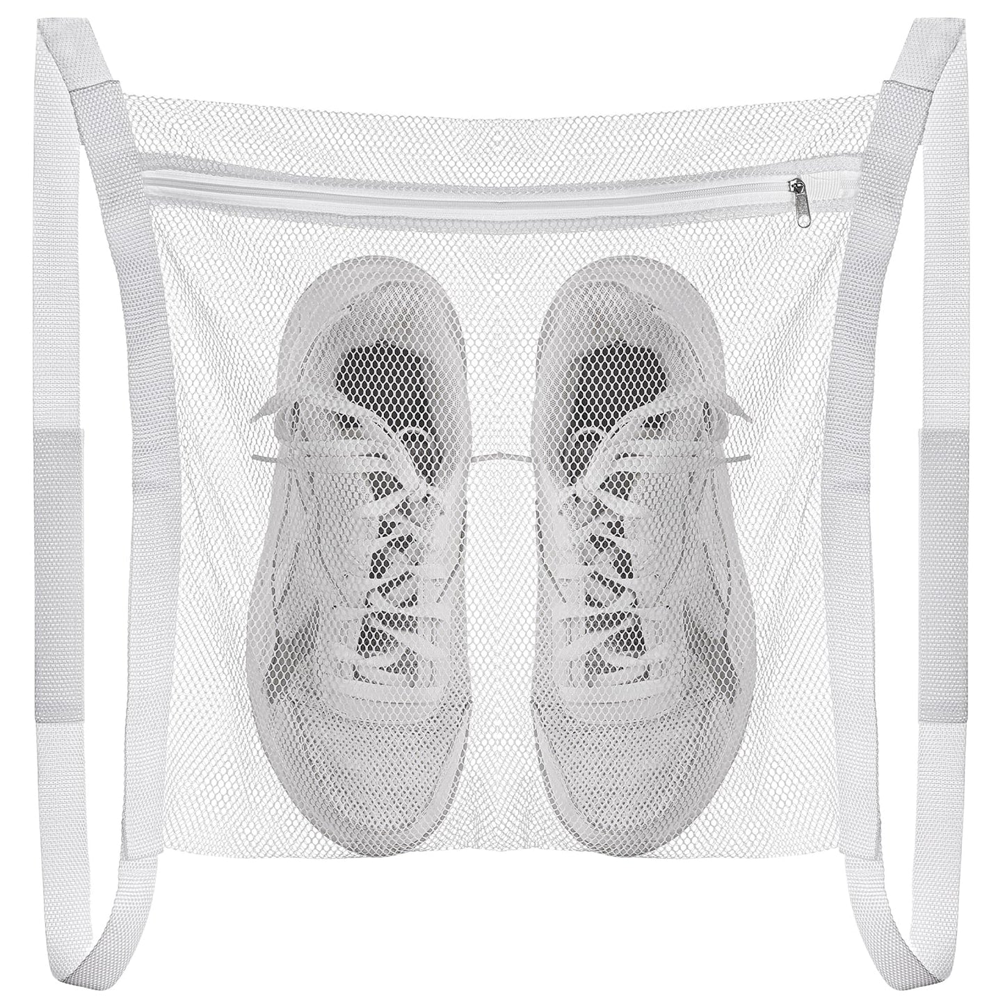 GEEHUA Shoe Dryer Bag, Reusable Sneaker Wash Dry Net Bag, Large Honey Comber Mesh Bags with Zipper and Strap, Dryer Sneakers Laundry Shoe Bag Tool for Washer and Dryer Shoes, Clothing,15.7''x15.7''