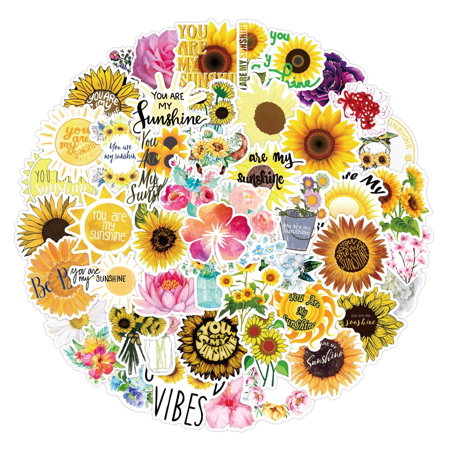 Cobee Waterproof Flower Stickers, 100Pcs Flower Decals Plant Stickers Flower Aesthetic Vinyl Stickers Trendy Stickers Decals for Scrapbook Notebook Envelopes Greeting Cards Laptops Luggage