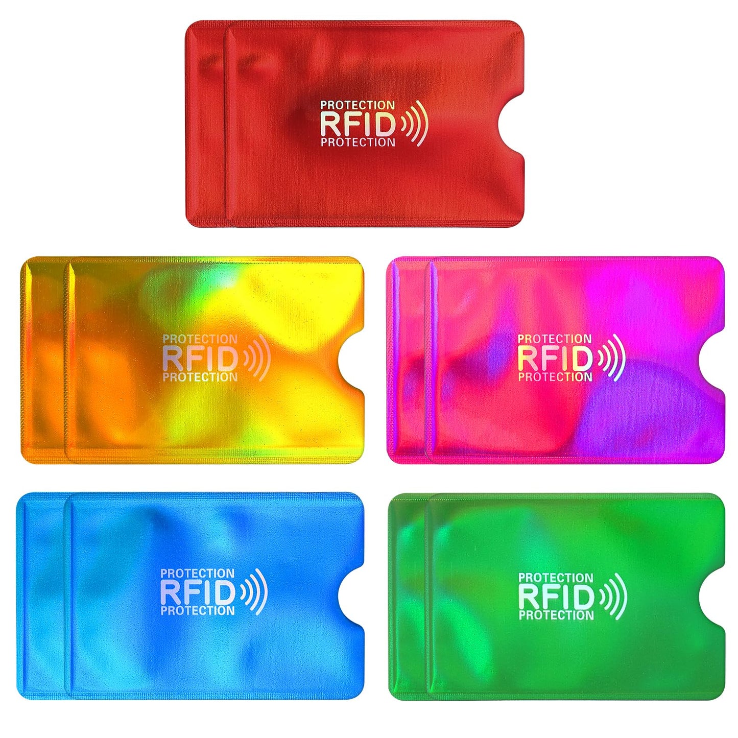 Yuanchu 10pcs RFID Blocking Sleeves, RFID Card Protector Holder Credit Card Sleeves Identity Theft Prevention for Women Men, 10 Pcs, Classic