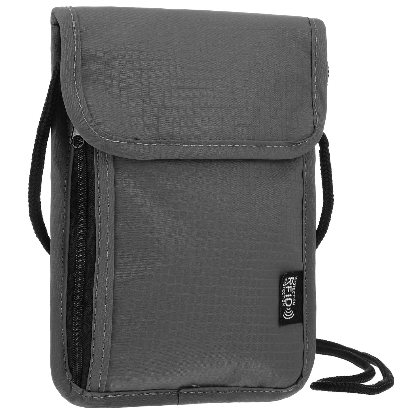 Yuanchu Chest Bag Chest Pocket with RFID Cover, Anti-Theft Unisex Travel Wallet Small Passport Bag Waterproof Shoulder Bag for Passport Credit Card Key Travel Accessories, all grey