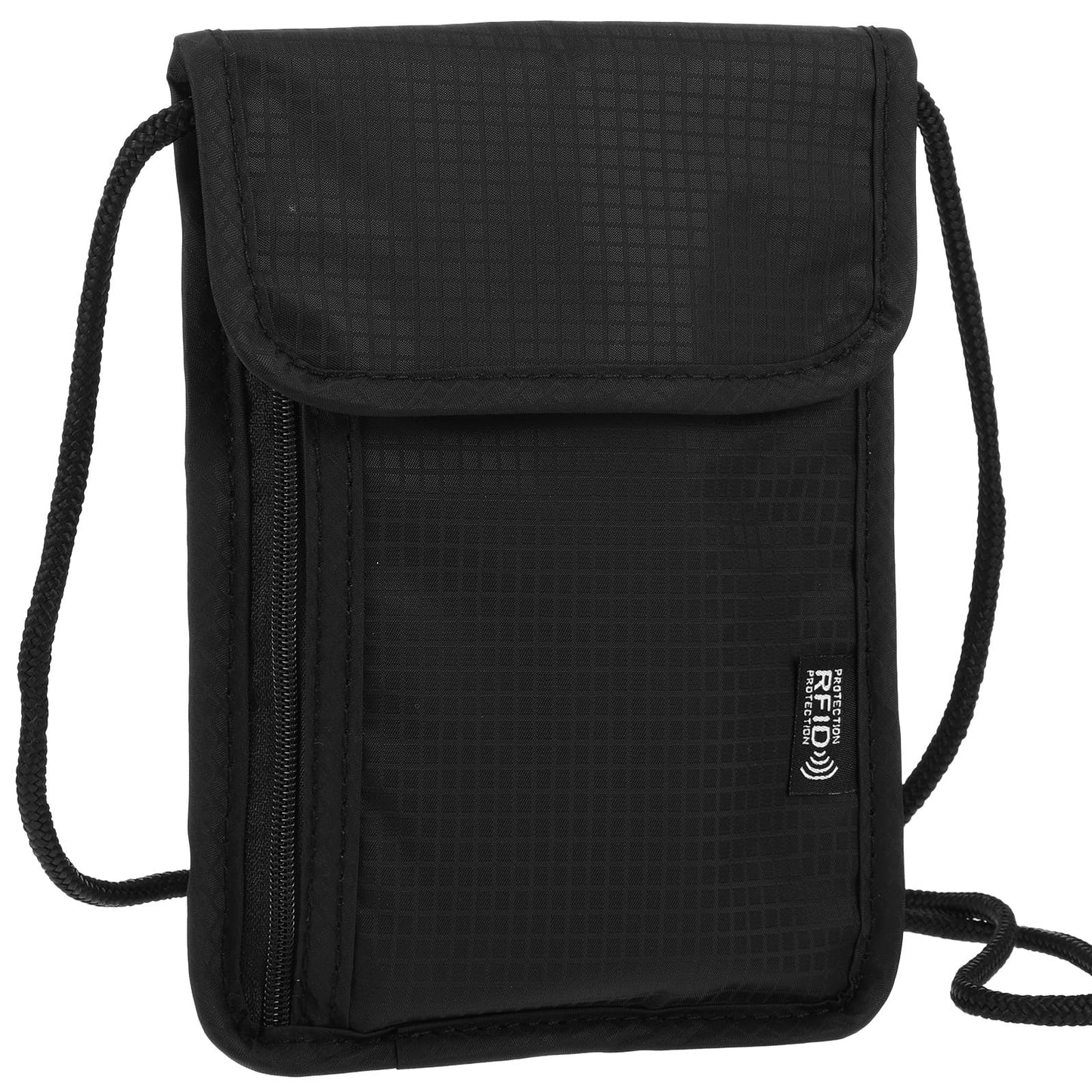 Yuanchu Chest Bag, RFID Protection Chest Bag, Anti-Theft, Unisex Travel Wallet, Small Passport Bag, Waterproof Shoulder Bag for Passport, Credit Cards, Keys, Travel Accessories, Black