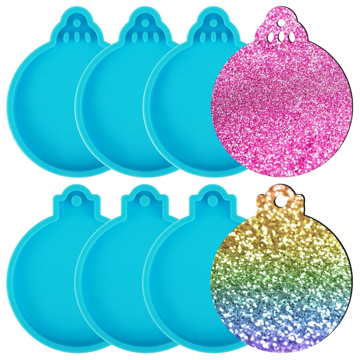 Molain 6pcs Silicone Molds, Christmas Resin Molds for Ornaments, DIY Crafts, Home Decoration, Jewelry Keychain Making