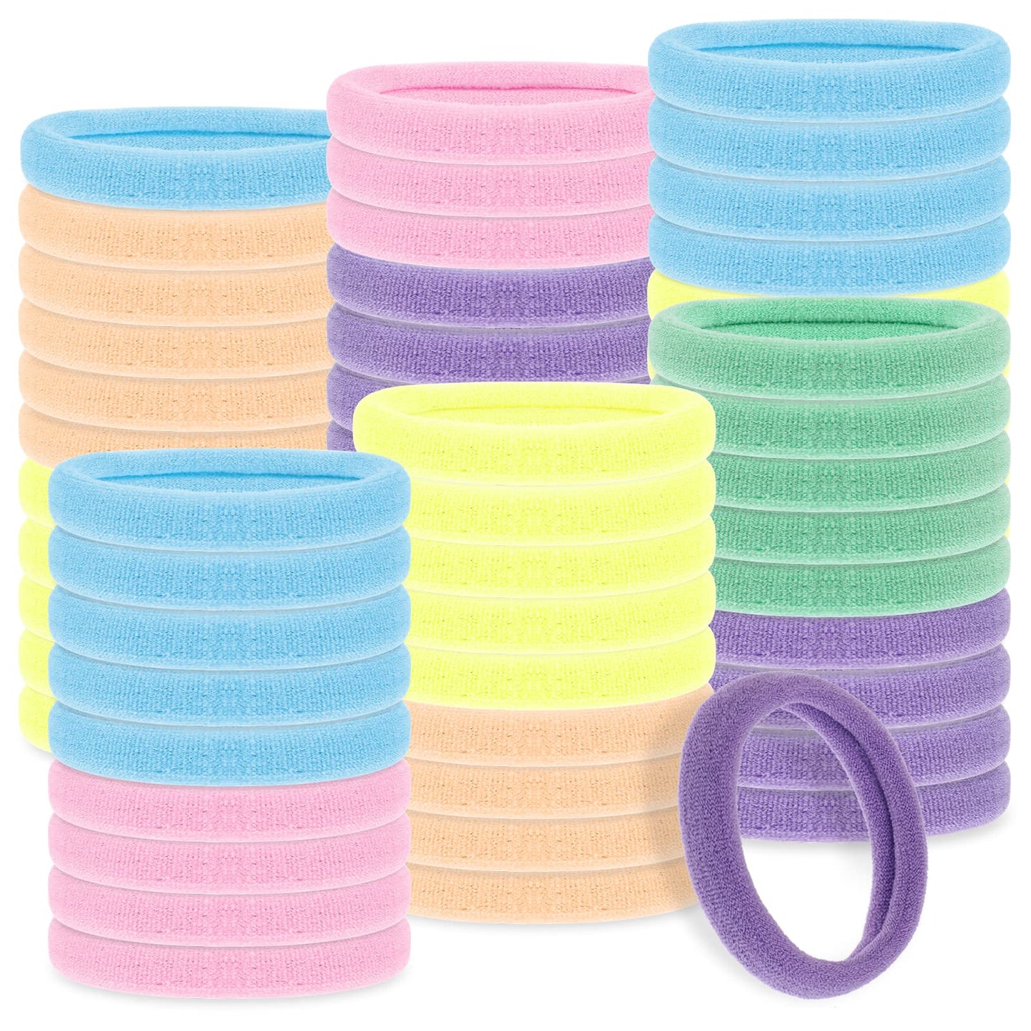 cobee Hair Bobbles for Women, 100 Pcs Nylon Hair Ties No Damage for Thick Hair Seamless Soft Hair Bands Bulk Hair Ties Ponytail Holders Headbands Stretch Hair Bands Accessory(Candy Color)