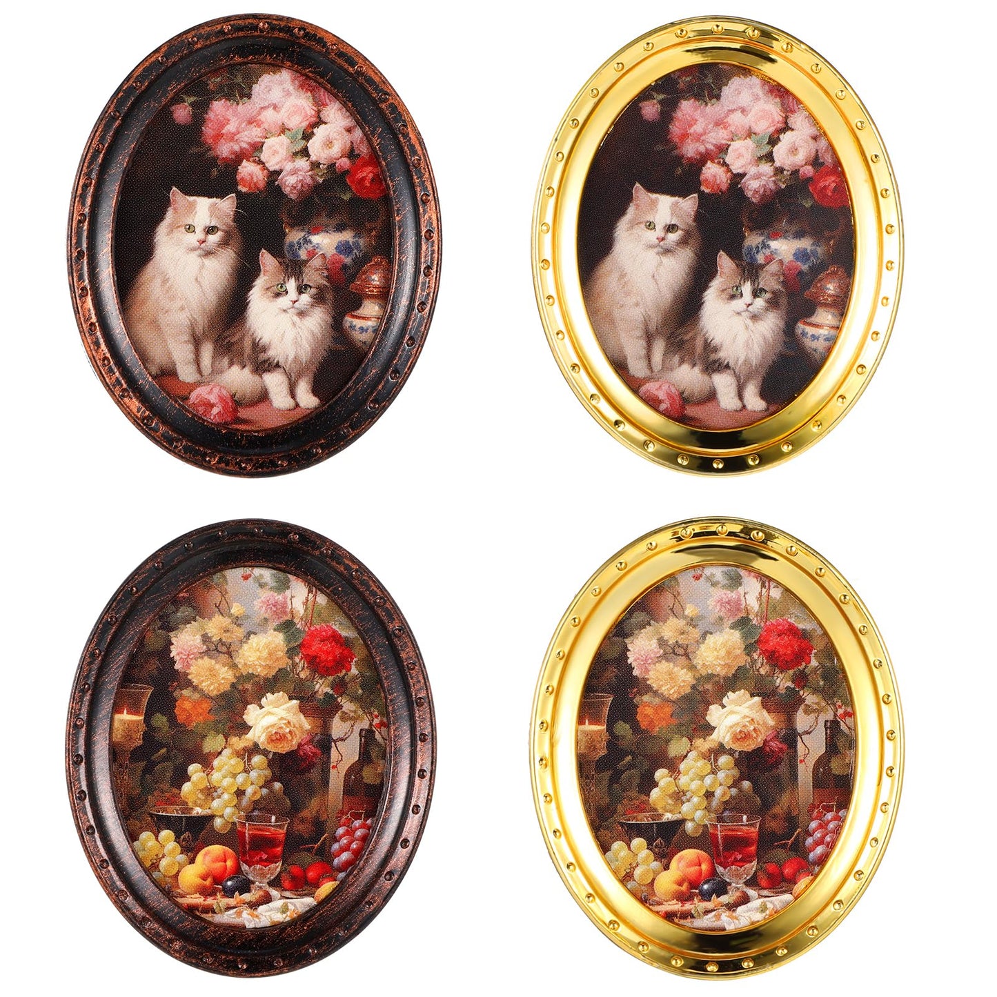 GEEHUA 4Pcs Miniatures Dollhouse Picture Frames, Plastic Dollhouse Furniture Set 1:12 Miniatures Dollhouse Decoration Accessories for Boys Girls & Toddlers 3Y+