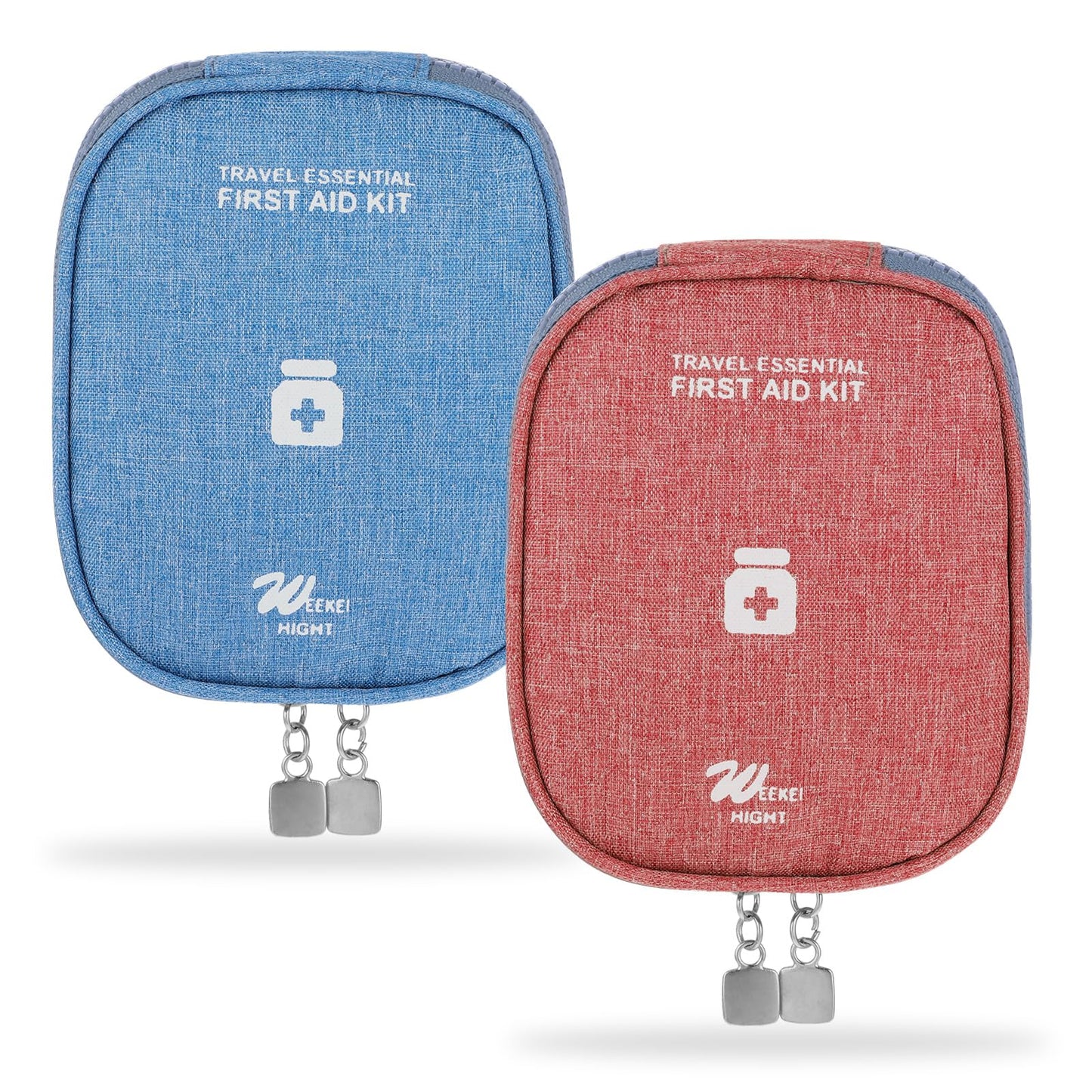 Andibro 2 Pack Travel Medicine Bag, Portable Mini First Aid Pouch Small Oxford Cloth First Aid Bag Empty Emergency Trauma Kit Pill Organizer Bags Pharmacy Bag with Double-Ended Zippers for Travel