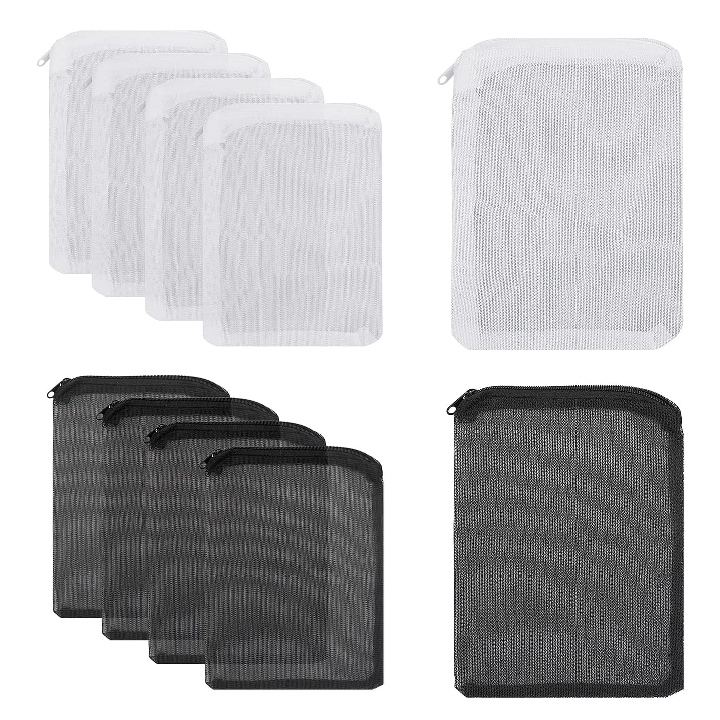 cobee Aquarium Filter Bags,10Pcs Fish Tank Media Mesh Filter Bag with Plastic Zipper, High Flow Media Mesh Filter Bags for Fish Tank Bio Balls(1mm Mesh Hole)