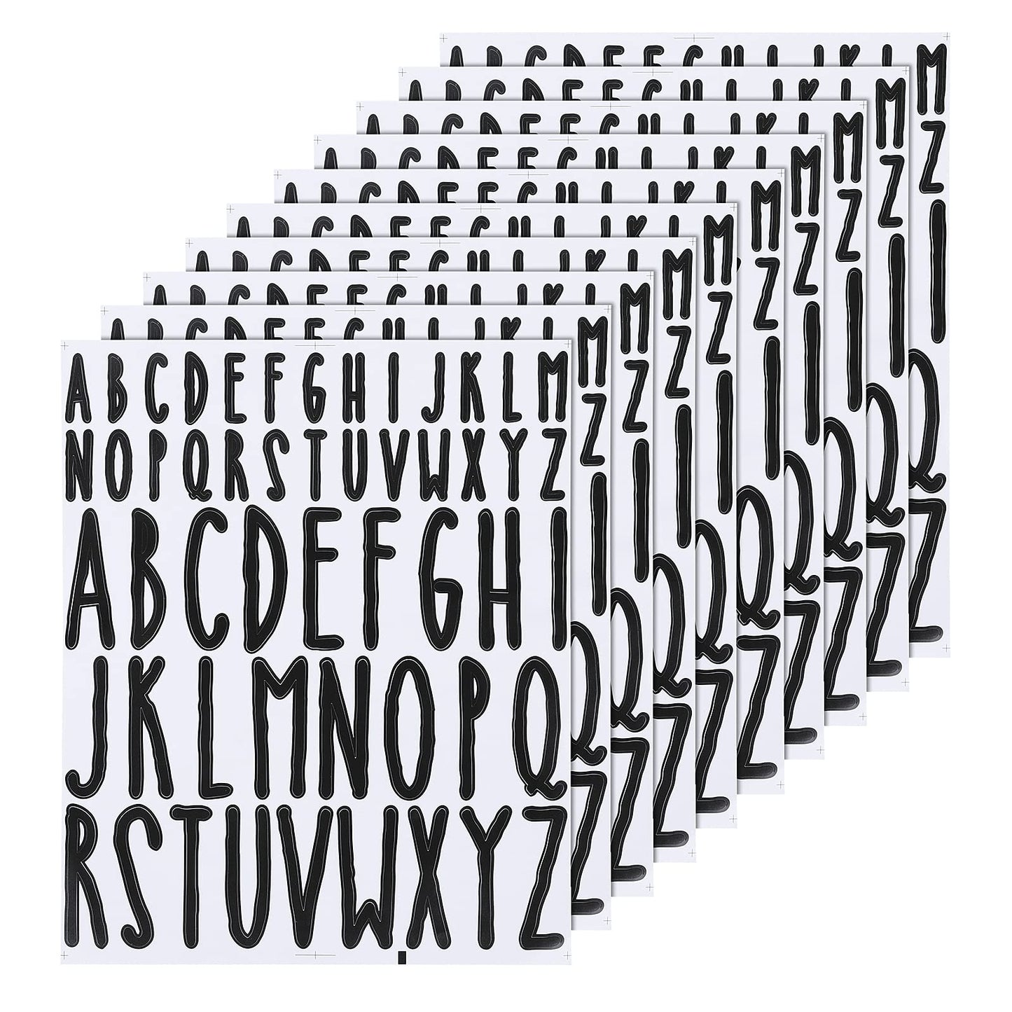 Cobee10 Sheets Letter Stickers,Vinyl Alphabet Decals Waterproof Self-Adhesive Alphabet Labels DIY Letter Decal for Mailbox Signs Window Door 1 In 2 In