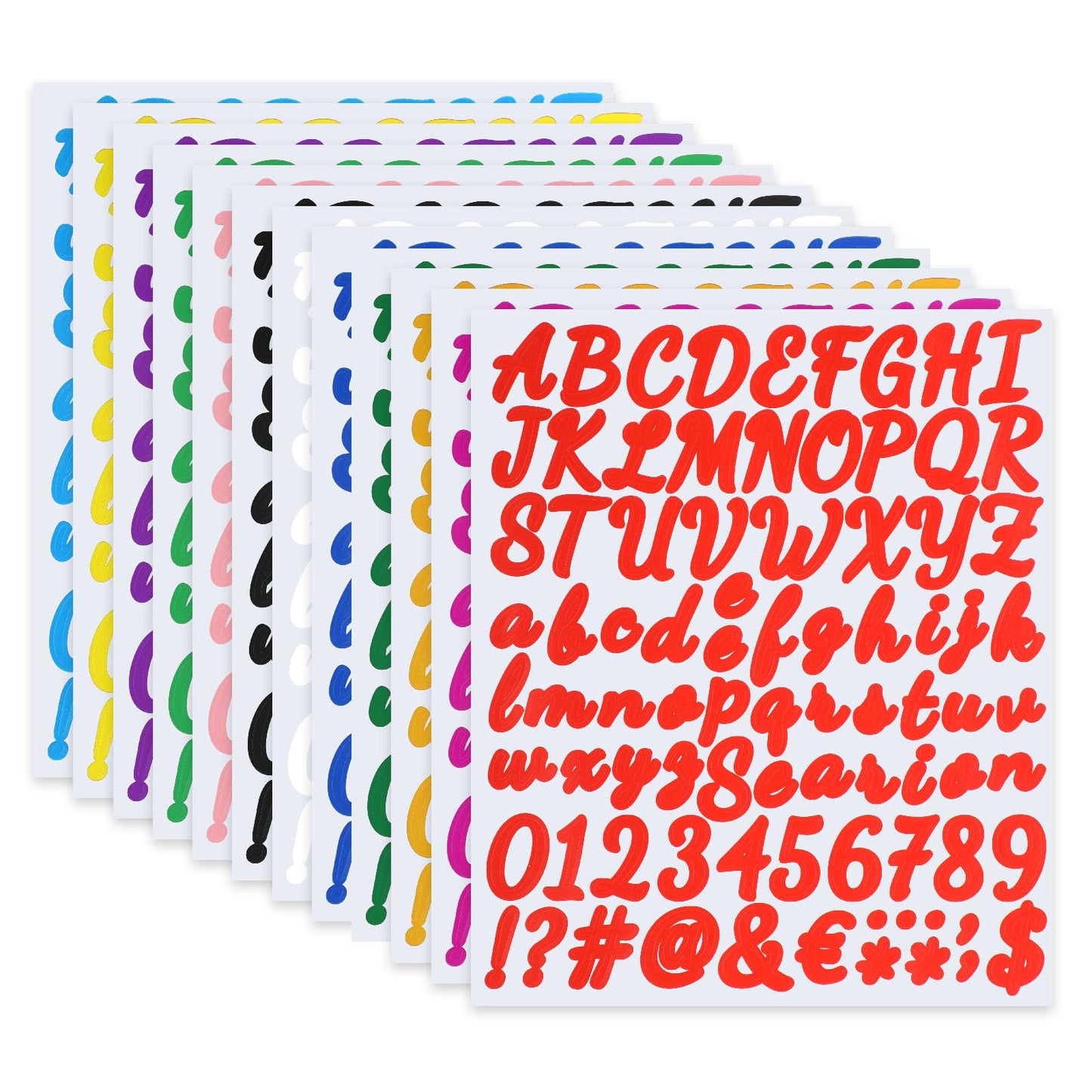 simarro 12 Sheets Letter Stickers, 1 Inch Vinyl Small Letter Stickers, 972 Pcs Self Adhesive Number and Alphabet Stickers, for DIY Crafts Art Making House Mailbox Window Door Sign Address (Style B)