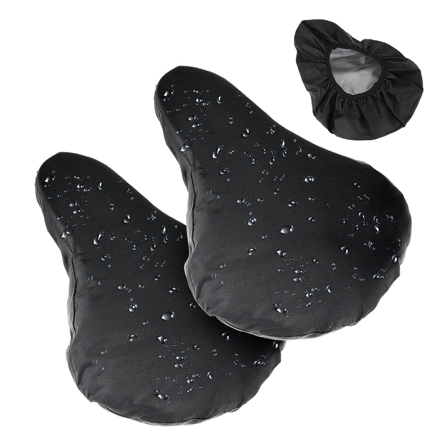 TIESOME 2 Pcs Waterproof Bike Seat Cover, Bicycle Seat Cover Rain, Bike Cushion Seat Protector with Drawstring Washable Bike Saddle Cover Bike Rain Cover Accessories for Women Men City/Mountain