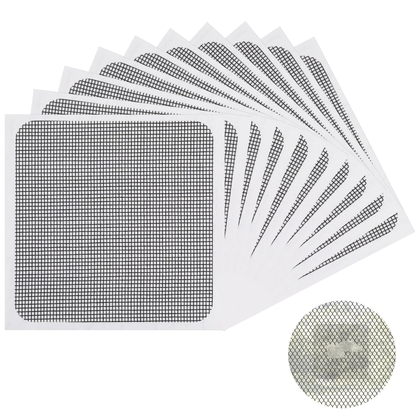 Giantree 20 Pcs Window Screen Repair Patch, 4"x 4" Strong Self-Adhesive Mesh Tape Window Screen Repair Kit Screen Door Replacement Patches for Window and Door Tears Holes(Black)
