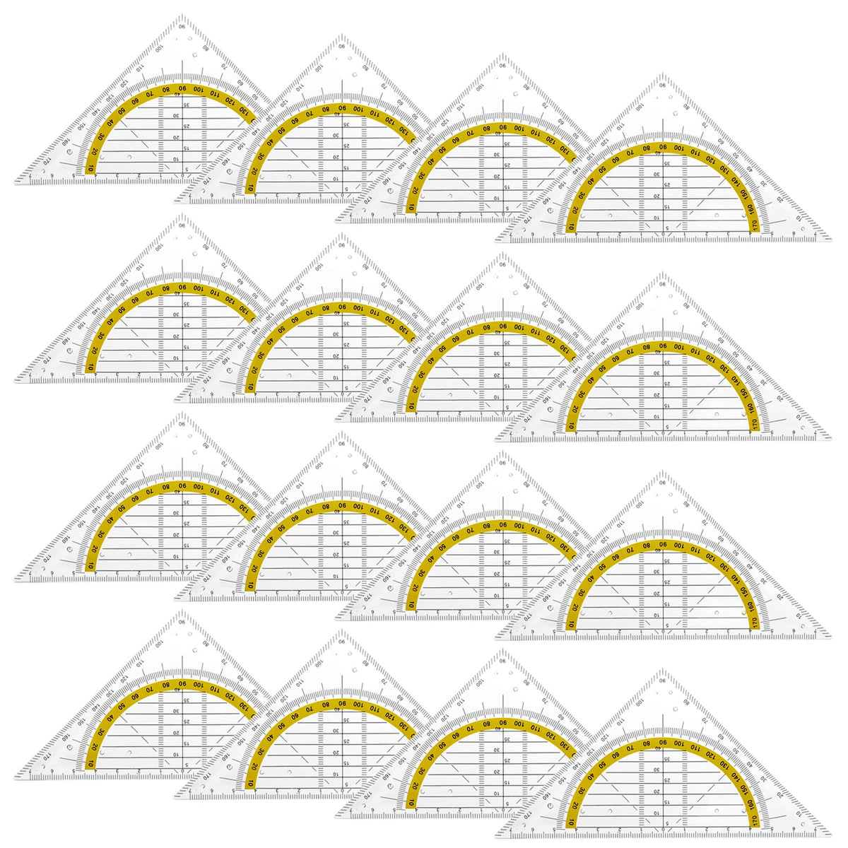 HJZHII 16 Piece Geometry Triangle Set, Multifunctional Geometry Triangle