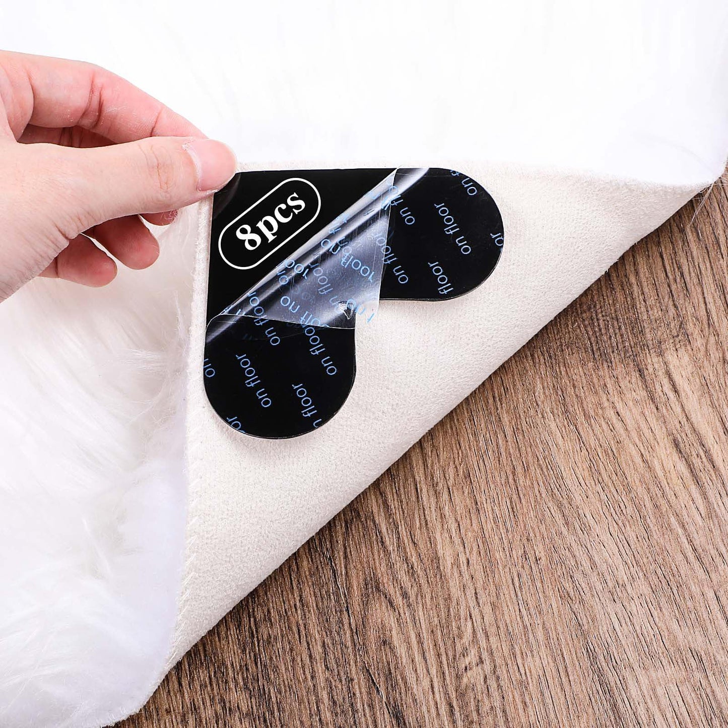 Yuanchu Pack of 8 PU Non-Slip Mat Reusable Non-Slip Mat 9.7 x 8 cm Prevents Slipping, Carpet Pad, Heart Shape, Adhesive Pads
