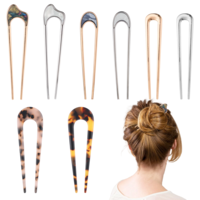 cobee 8 Pcs U-Shaped Hairpin French Hairpin, Cellulose Acetate 2-Pronged Hairpin Bun, Hairpin For Thick Hair, Decorative Hairpin Hairpin For Styling Hairpin Accessories For Women