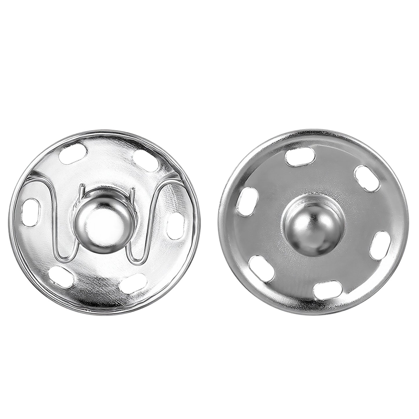 TIESOME 24 Pairs Large Press Studs, 25mm Press Studs for Clothing Sew-On Snap Fasteners, Heavy Duty Metal Black & Silver for Jackets, Coats, Bags, Repair & DIY Crafts