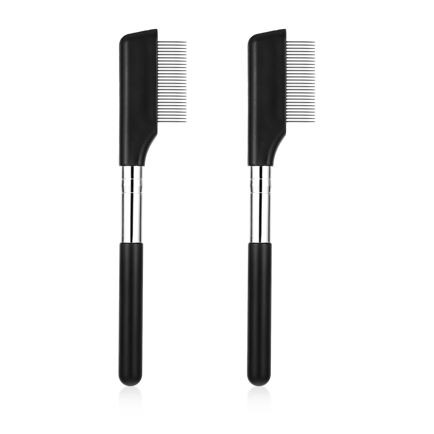Giantree 2Pcs Eyelash Comb, Eyelash Comb Separator Metal Eyelash Brush, Lash Comb Grooming Brushes Eyebrow Comb, Cosmetic Eyelashes Separator Curler Metal Teeth Eye Makeup Brush Tool for Women
