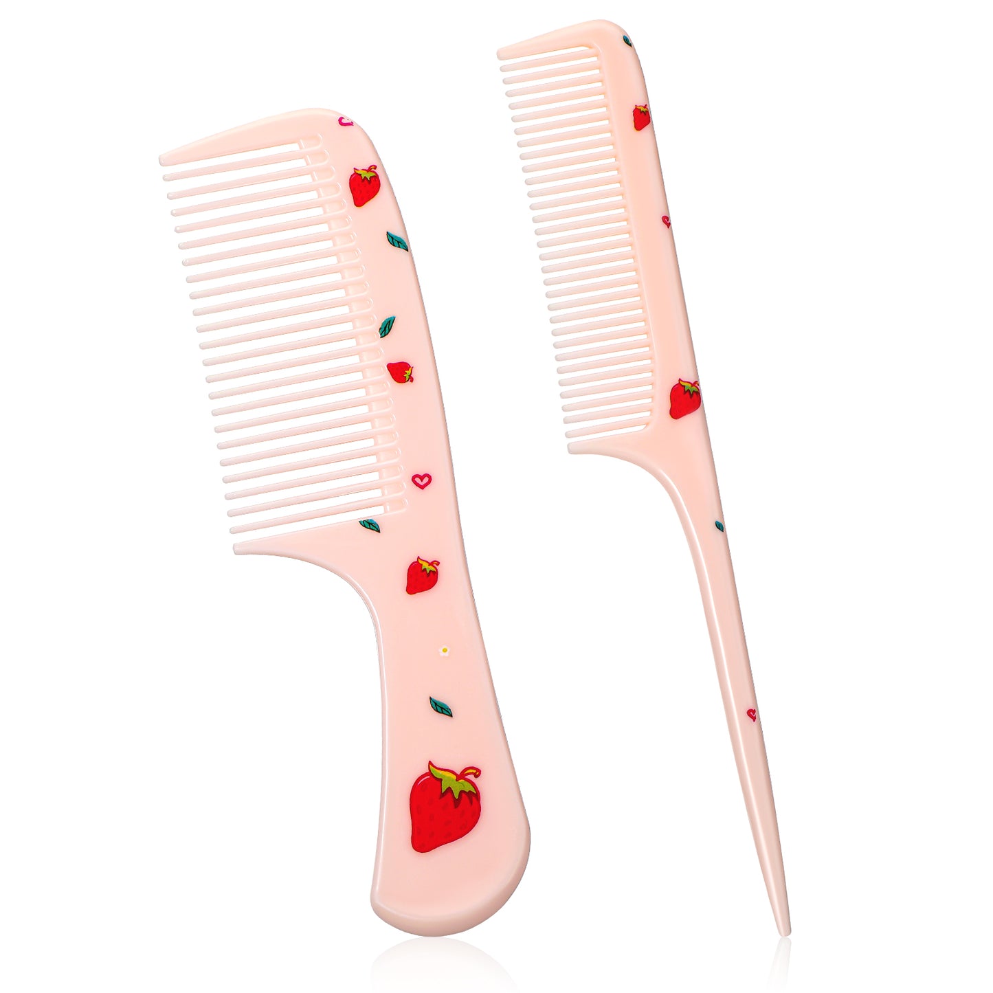 cobee 2 Pcs Rat Tail Combs, Small Pink Comb With Parting Tip, Plastic Portable Combs For Kids Toddler Comb Hairdressing Comb Set For Wet And Dry
