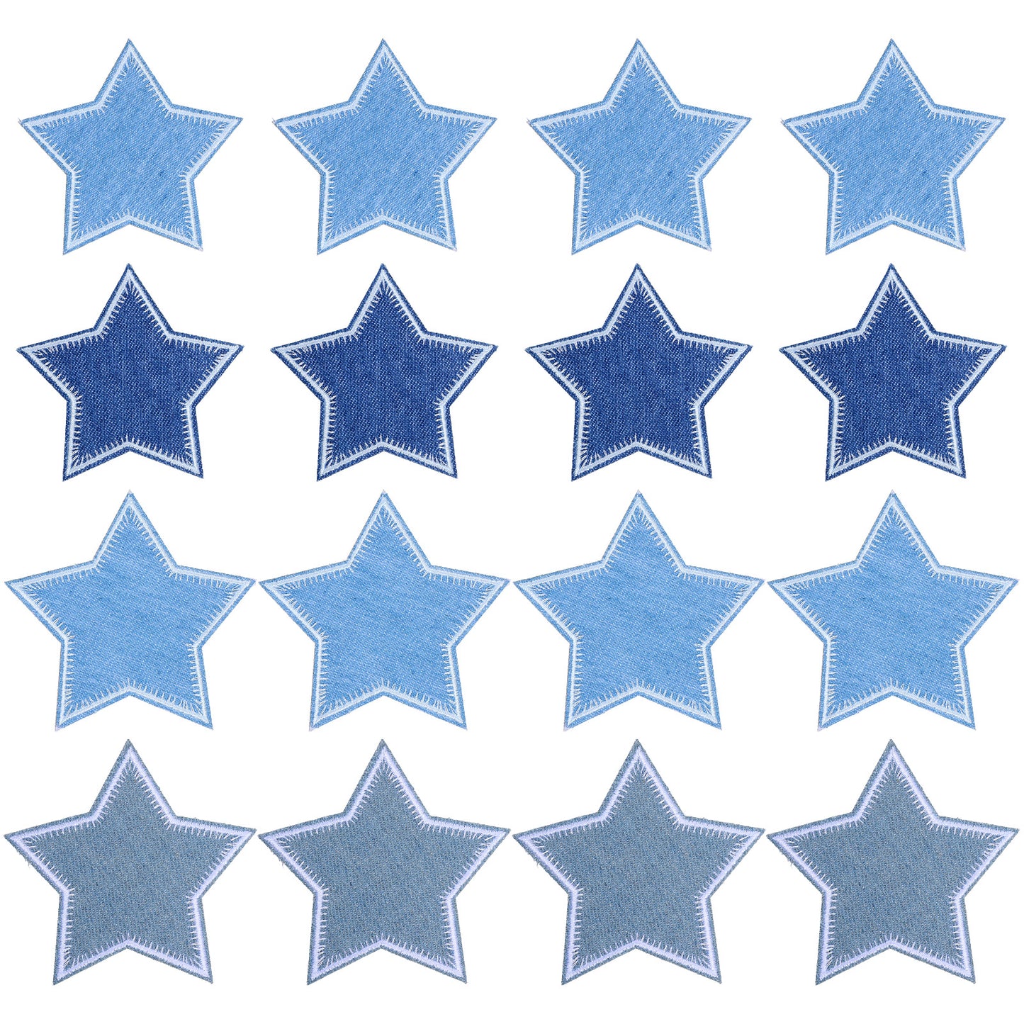 WJIAAA Star Iron on Patches,12 pcs Blue Star Patches Iron on,Jean Patch for Clothing Repair Decoration Jackets Hats Backpacks