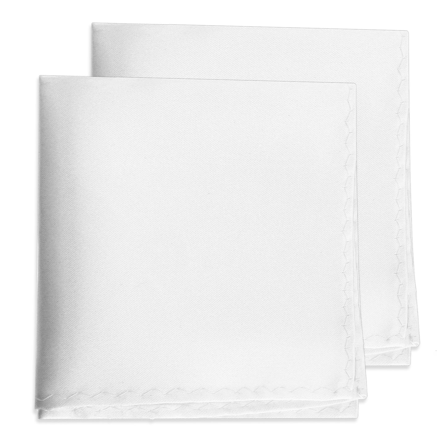 SHENLIU 2 Pack Pocket Squares for Men, Satin Polyester Pocket Square Handkerchiefs, Soft Gents Hankies Solid, Formal Wedding Groom Suit Accessory (White)