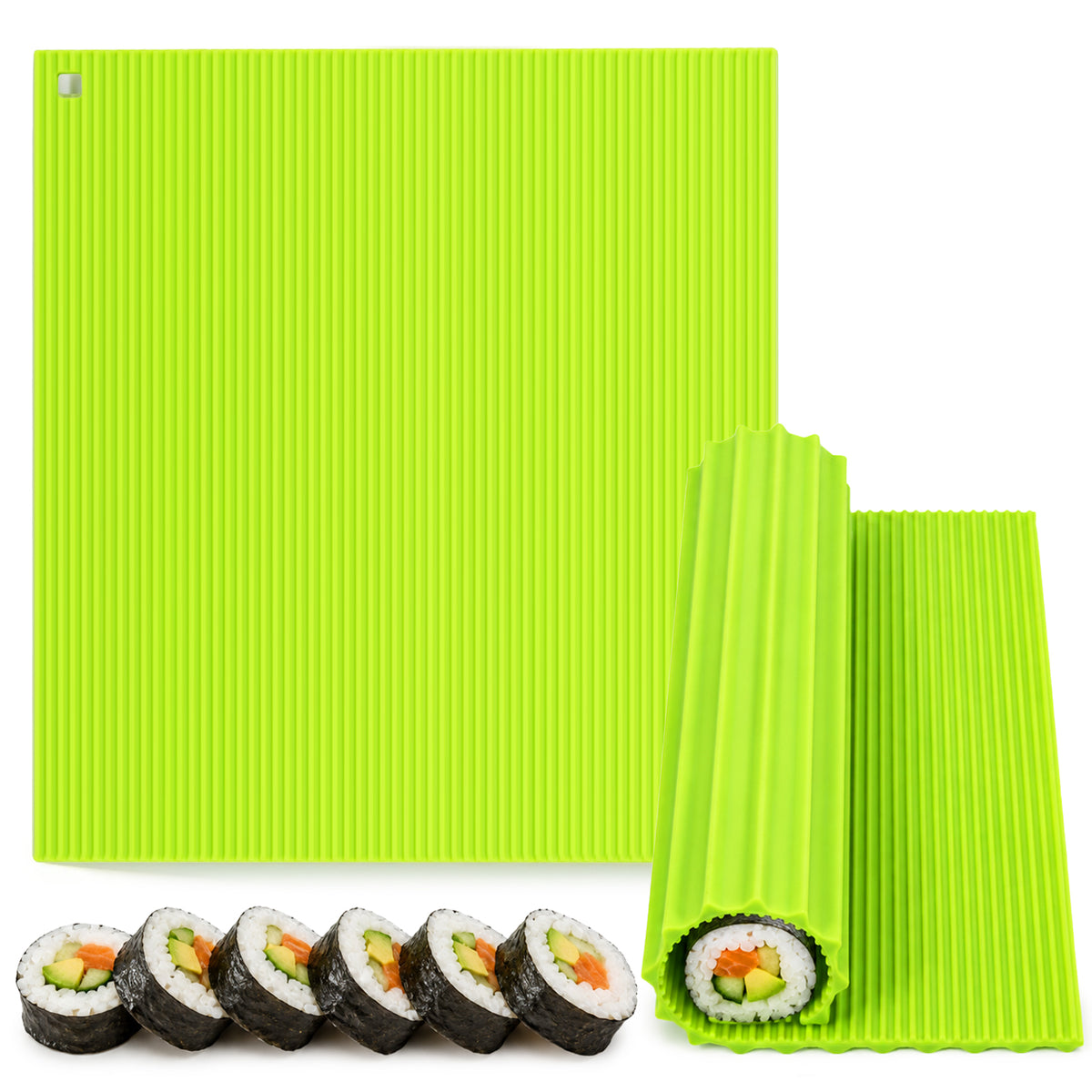 Jeffdad Silicone Sushi Making Kit Silicone Sushi Rolling Mat 8.6x7.8 Inch