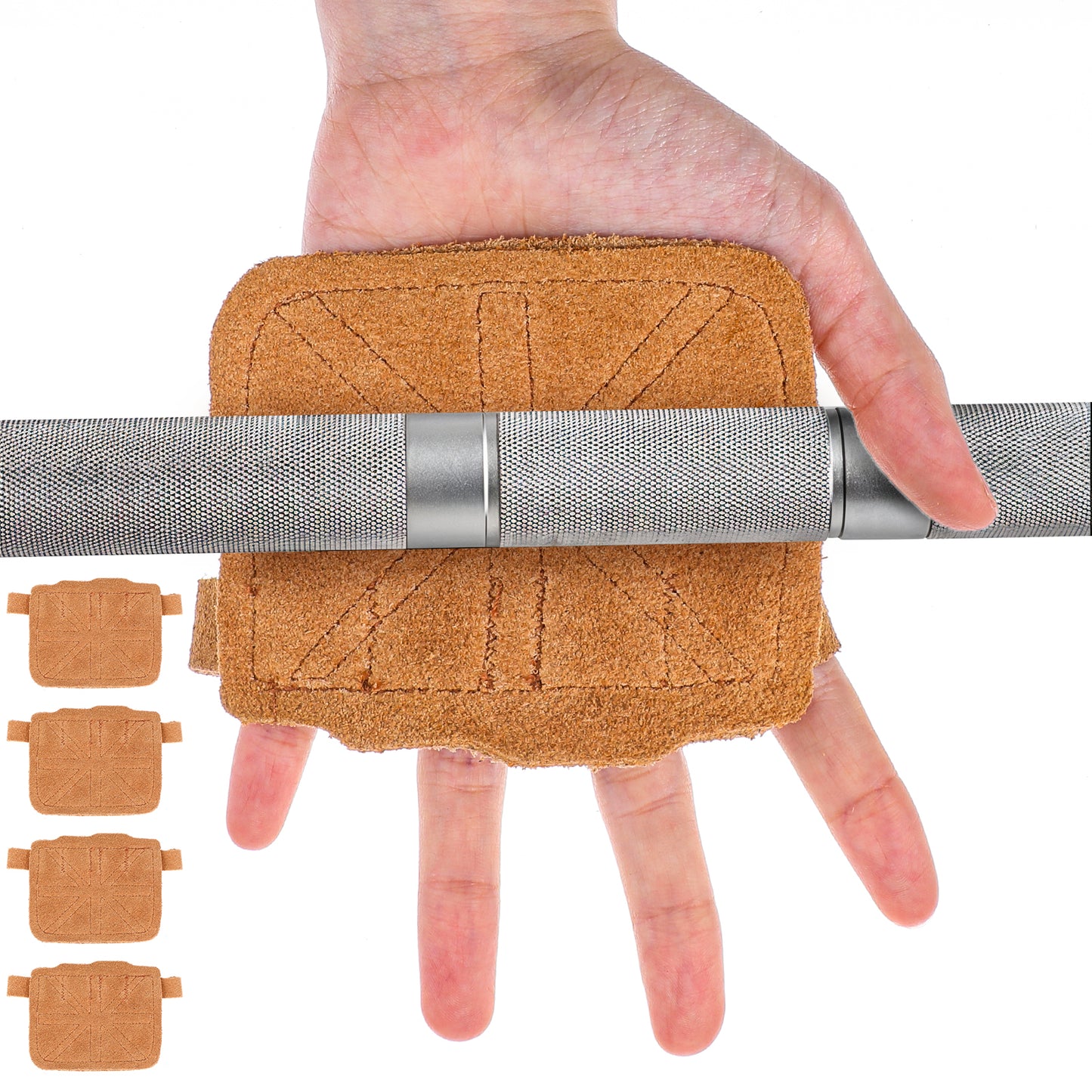 AOZUO 4Pcs Weight Lifting Gloves, Weightlifting Gloves Gym Gloves for Women Men Workout Gloves for Protection Grip Shock Absorption Fitness Training Exercise Gloves Cycling Pull-Up(Brown)