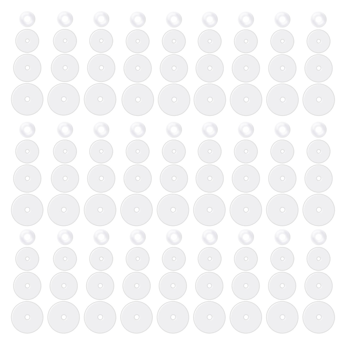 LXUEJIE 100 Pcs Piercing Disc for Bump, Silicone Healing Non Pull Piercing Discs, Silicone Stabilizer Disc Pad Clear Earrings Backs for Ear Nose Belly Piercings Bump (3mm/5mm/7mm/9mm)
