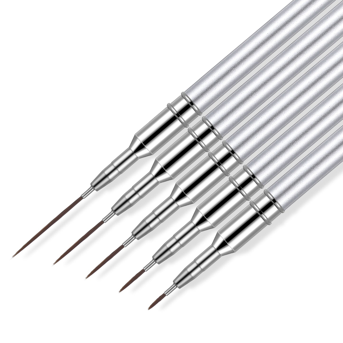 Yuanchu Nail Art Liner Brushes, 5 Pcs Drawing Nail Tools for Nail Art Brush UV Gel Polish Painting Dotting Nail Design Set For Long Lines Thin Details Fine Drawing Liner Brush 7/8/11/15/22mm
