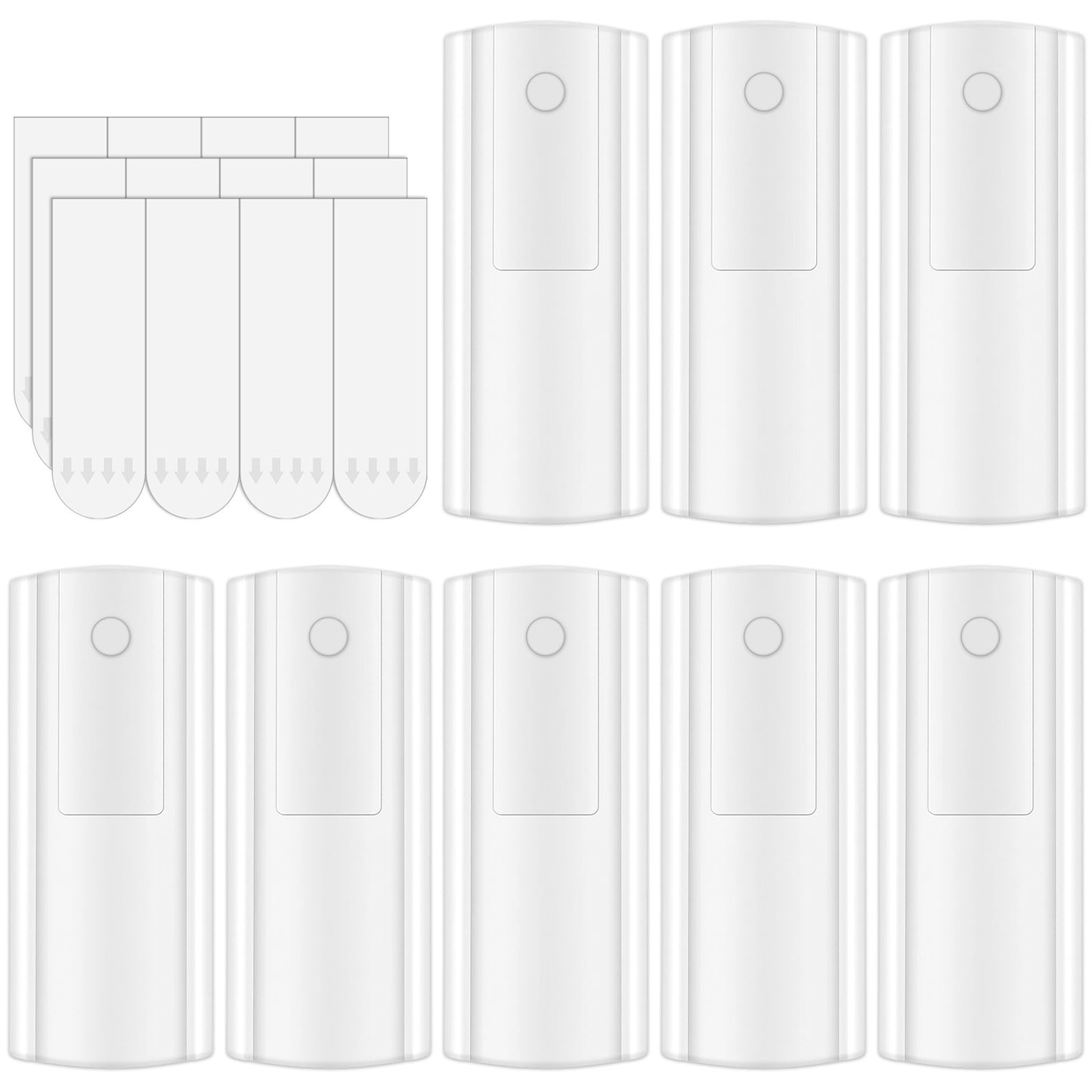 WJIAAA 8 Pcs Frame Hangers Without Nails, 12 Pcs Large Strong Adhesive Strips, White No Hole Picture Hooks for Pictures Frames, No Nails or Holes