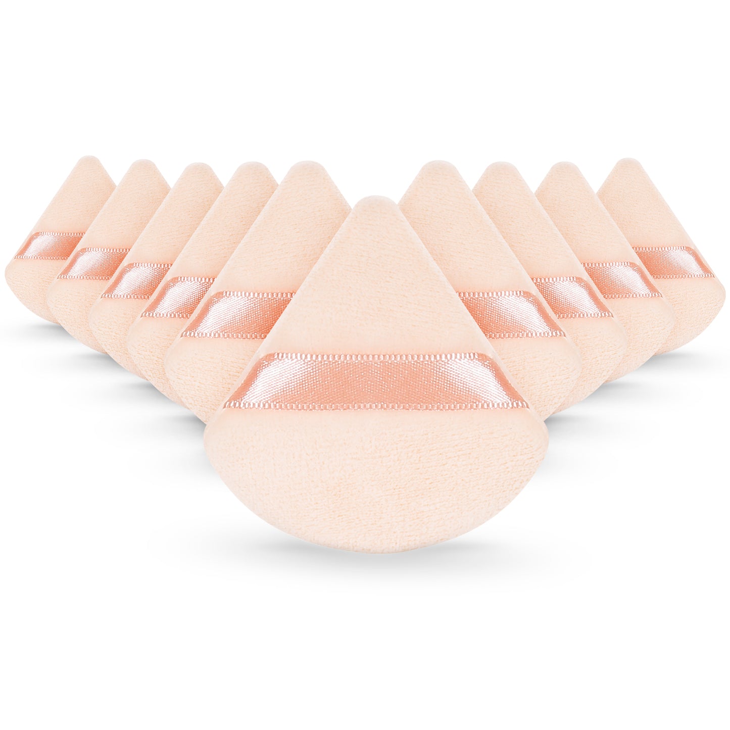 JIEYAO 10 Pcs Triangle Powder Puff, Soft Face Powder Puff, Makeup Velour Puff Beauty Sponge for Loose Powder and Cosmetic Foundation Blender Beauty Makeup Tools for Women Contouring