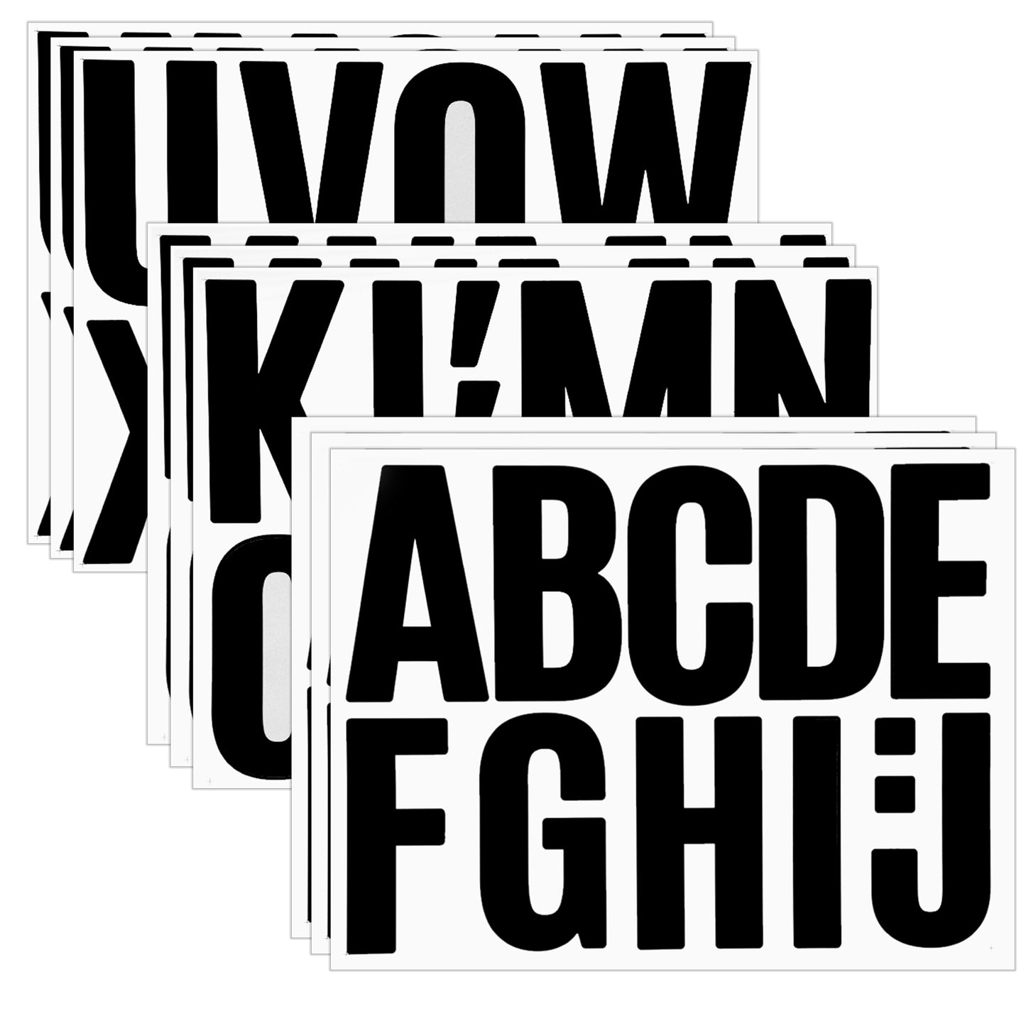 Molain 4 Inch Vinyl Letters Stickers Large, 9 Sheets 102 PCS Self Adhesive Letters Stick on Letters Stickers, Waterproof Black Alphabet Stickers for Sign Poster Window Mailboxes Truck Car(Black)