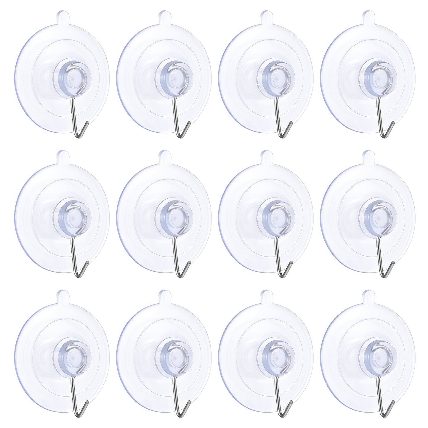 JJUNW Suction Cup Hooks, Sucker Hooks, Window Suckers for Glass Suctions Hook for Hanging, Shower Suction Hook for Bathroom Kitchen Window Wall Glass
