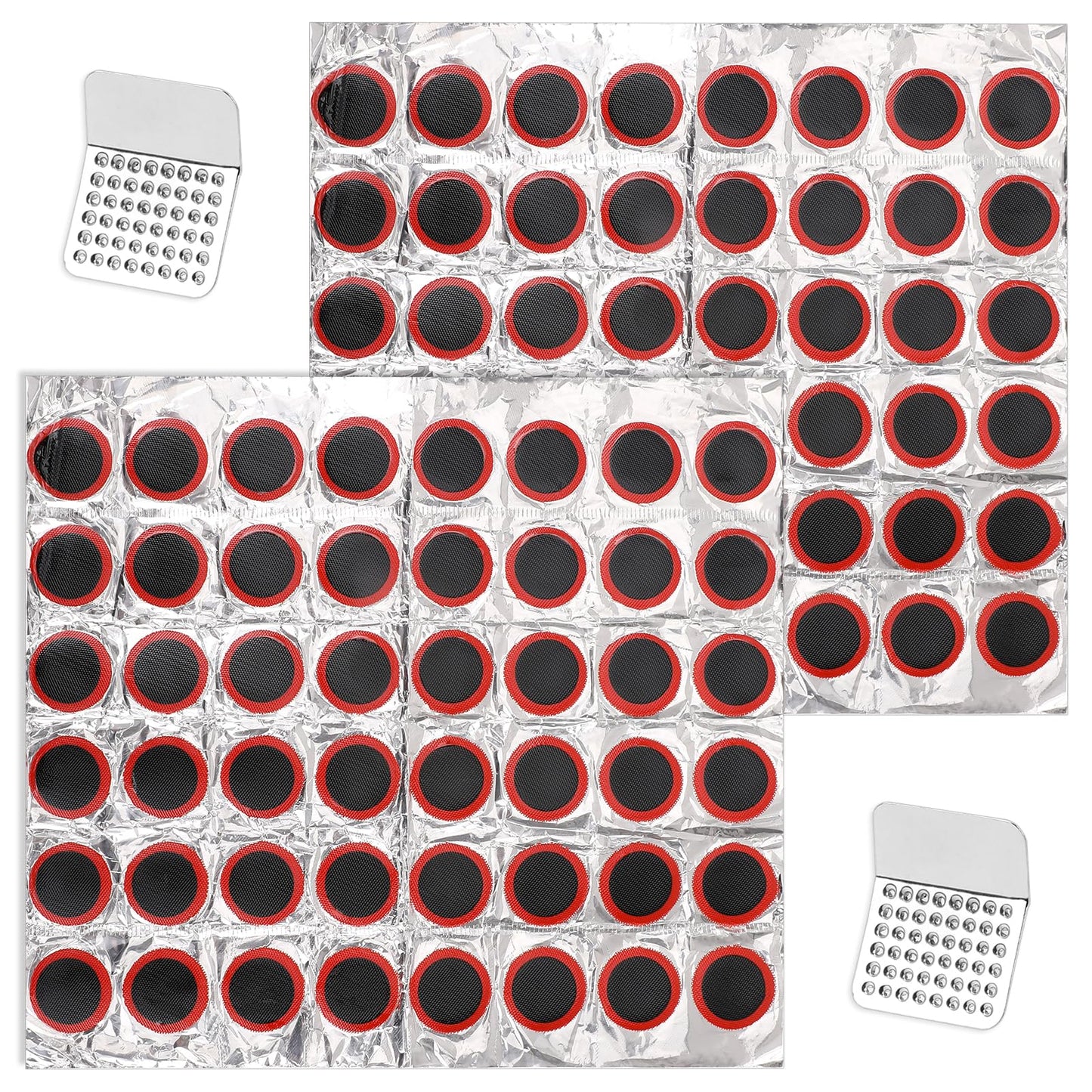 Giantree 96 Pcs Tube Patch Kits, Bike Tire Patch Kit, Lightweight Bike Tire Puncture Repair Patch Kit for Cycling Motorcycle with Two Metal Grinding Accessories (Without Glue)