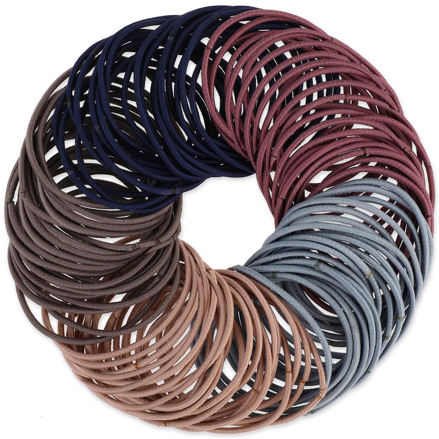 cobee Hair Bobbles for Women, 100 Pcs Nylon Hair Ties No Damage for Thick Hair Seamless Soft Hair Bands Bulk Hair Ties Ponytail Holders Headbands Stretch Hair Bands Accessory(5 Colors, 2mm)